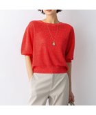 【23区/NIJYUSANKU】のピュアリネン パフスリーブ ニット 人気、トレンドファッション・服の通販 founy(ファニー) ファッション Fashion レディースファッション Fashion for Women トップス・カットソー Cut & Sew Tops ニット Knit Tops & Sweaters 春 Spring 畦 Ribbed Knit コンパクト Compact, Small Size スキッパー Skipper, Open Collar スリーブ Sleeve, Long Sleeve / Short Sleeve セーター Sweater, Knitwear デコルテ Décolleté, Neckline デニム Denim, Jeans Material ハーフ Half, Half-Length フェミニン Feminine, Girly リネン Linen, Linen Fabric S/S・春夏 SS, Spring/Summer, Warm Season 夏 Summer エレガント 上品 Elegant 2026年 2026 thumbnail レッド系|ID: prp329100004925304 ipo3291000000036959248