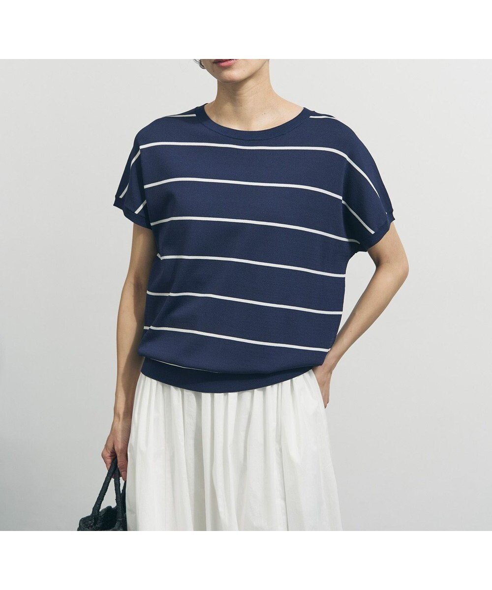 【アンフィーロ 自由区/UNFILO】の【新色追加】スゴ機能美ニット コンパクト インテリア・キッズ・メンズ・レディースファッション・服の通販 founy(ファニー) 　ファッション　Fashion　レディースファッション　Fashion for Women　トップス・カットソー　Cut & Sew Tops　ニット　Knit Tops & Sweaters　インナー　Innerwear　ウォッシャブル　Machine Washable　春　Spring　キャミソール　Camisole, Spaghetti Strap Top　コンパクト　Compact, Small Size　抗菌　Antibacterial, Bacteria-Resistant　シンプル　Simple, Minimal　ジャケット　Jacket, Outerwear　スクエア　Square, Square Shape　ストレッチ　Stretch, Stretchy Fabric　スリット　Slit, Slit Detail　スリーブ　Sleeve, Long Sleeve / Short Sleeve　セーター　Sweater, Knitwear　定番　Standard, Basic Item　ハーフ　Half, Half-Length　フレンチ　French, French Style　ラウンド　Round, Round Neck　S/S・春夏　SS, Spring/Summer, Warm Season　夏　Summer　エレガント 上品　Elegant　[NEW]ネイビーボーダー|ID: prp329100004925318 ipo3291000000036959414