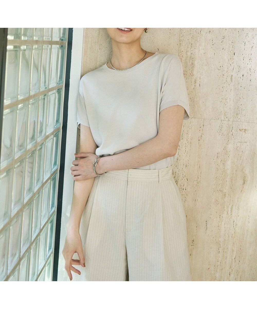 【アンフィーロ 自由区/UNFILO】の【新色追加】スゴ機能美ニット コンパクト インテリア・キッズ・メンズ・レディースファッション・服の通販 founy(ファニー) 　ファッション　Fashion　レディースファッション　Fashion for Women　トップス・カットソー　Cut & Sew Tops　ニット　Knit Tops & Sweaters　インナー　Innerwear　ウォッシャブル　Machine Washable　春　Spring　キャミソール　Camisole, Spaghetti Strap Top　コンパクト　Compact, Small Size　抗菌　Antibacterial, Bacteria-Resistant　シンプル　Simple, Minimal　ジャケット　Jacket, Outerwear　スクエア　Square, Square Shape　ストレッチ　Stretch, Stretchy Fabric　スリット　Slit, Slit Detail　スリーブ　Sleeve, Long Sleeve / Short Sleeve　セーター　Sweater, Knitwear　定番　Standard, Basic Item　ハーフ　Half, Half-Length　フレンチ　French, French Style　ラウンド　Round, Round Neck　S/S・春夏　SS, Spring/Summer, Warm Season　夏　Summer　エレガント 上品　Elegant　グレージュ|ID: prp329100004925318 ipo3291000000036959434