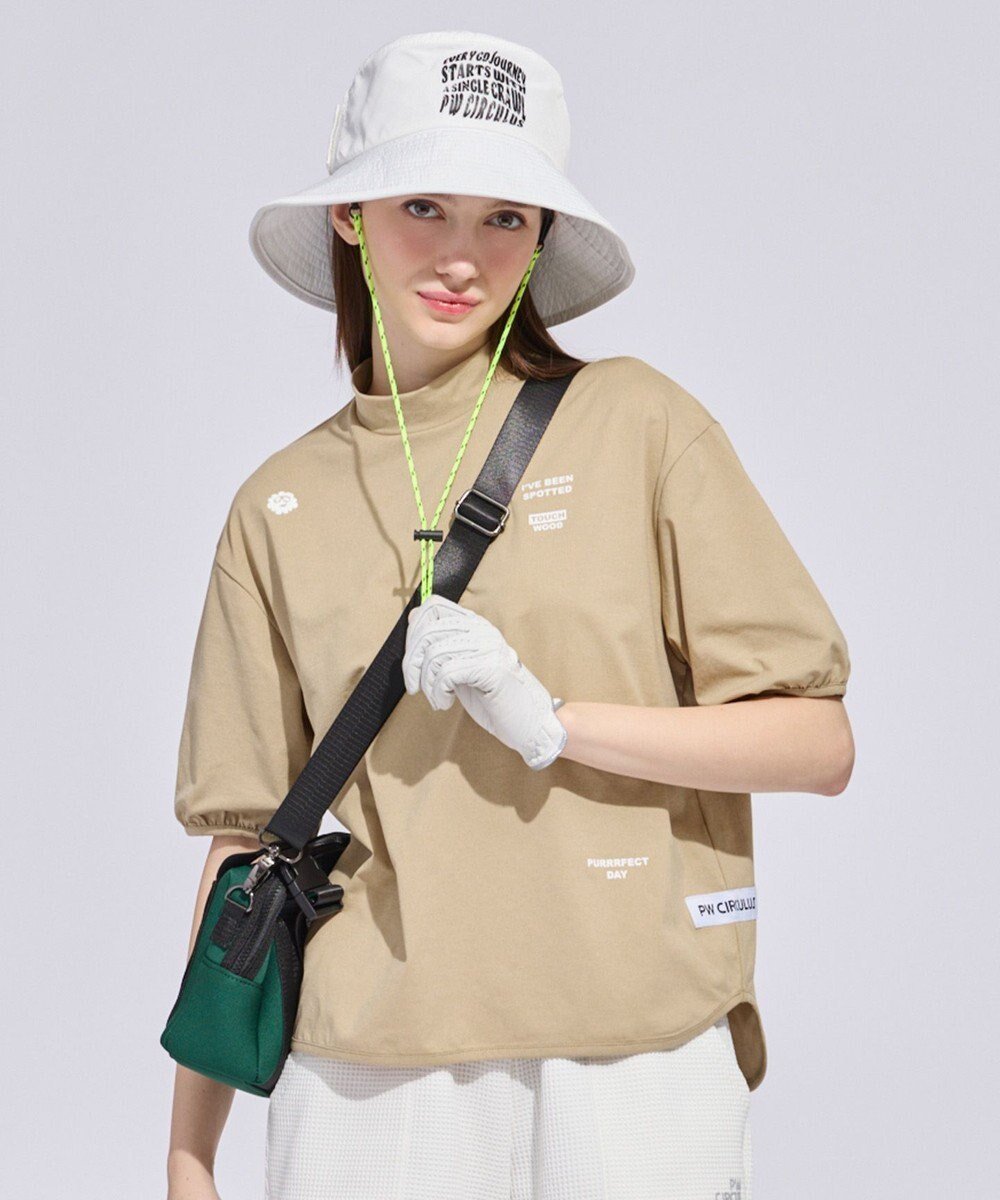 【ピーダブリュサーキュラス/PW CIRCULUS】の【WOMEN】パフスリーブモックT 2026年モデル ゴルフウェア レディース インテリア・キッズ・メンズ・レディースファッション・服の通販 founy(ファニー) 　ファッション　Fashion　レディースファッション　Fashion for Women　トップス・カットソー　Cut & Sew Tops　シャツ・ブラウス・オフィスカジュアル　Elegant Blouses & Button-Ups　ロングTシャツ・Tシャツ　Longline T-Shirts & Tees　カットソー・ベーシックTシャツ　Cut-and-Sewn Tops / Stretch Tees & Basics　春　Spring　カットソー　Cut and Sewn Top　グラフィック　Graphic, Graphic Design　吸水　Absorbent, Quick-Dry　軽量　Lightweight, Ultra Light　シンプル　Simple, Minimal　スリーブ　Sleeve, Long Sleeve / Short Sleeve　人気　Popular, Best Seller　プリント　Print, Printed Pattern　ベーシック　Basic, Essential　モックネック　Mock Neck, Short Turtleneck　S/S・春夏　SS, Spring/Summer, Warm Season　夏　Summer　ゴルフ　Golf　2025年　2025　2025春夏・S/S　Spring/Summer 2025 SS25　2026年　2026　ベージュ系|ID: prp329100004925357 ipo3291000000036960057