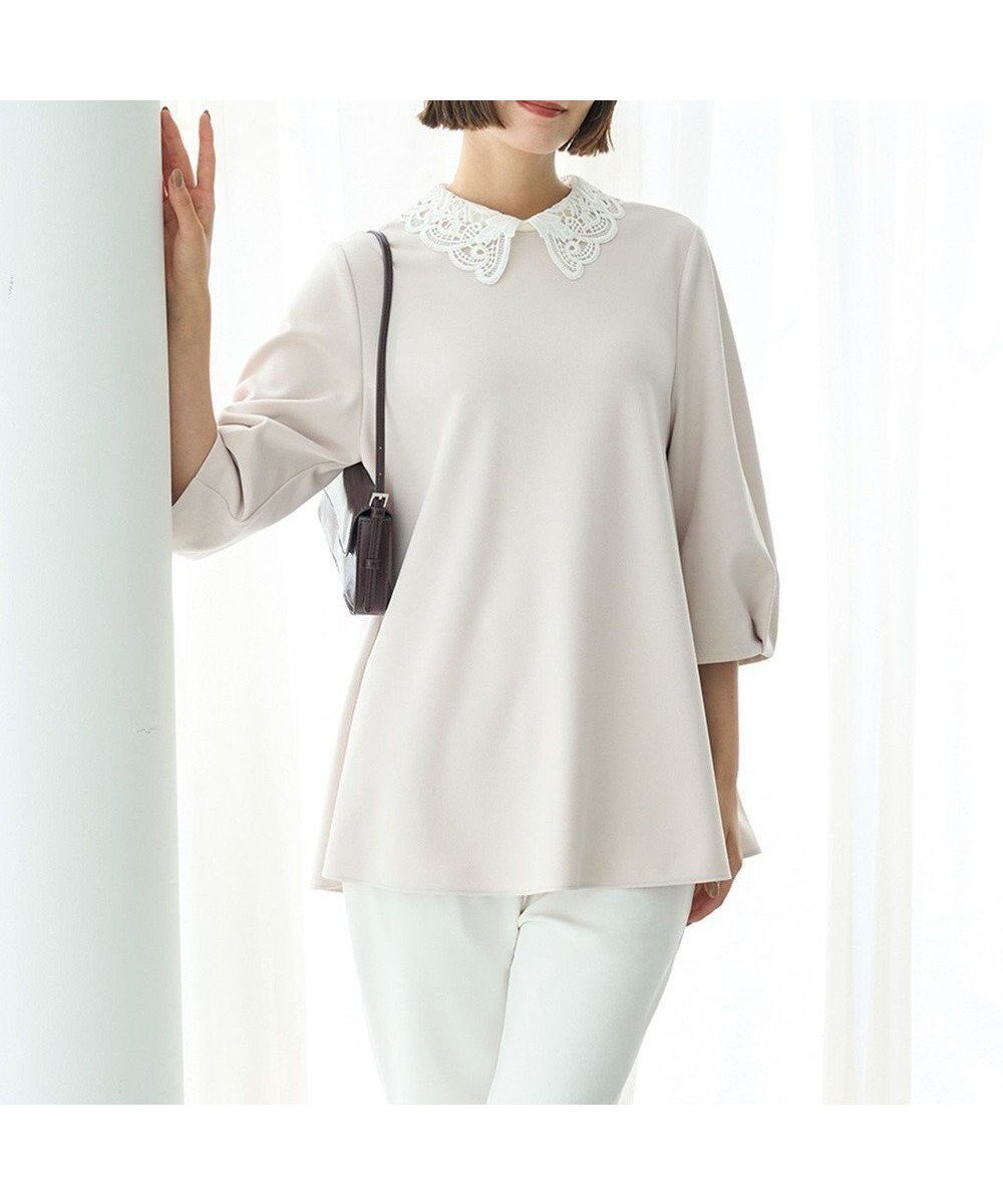 【アンフィーロ 自由区/UNFILO】の【ご好評により追加生産/襟は取り外し可能な2WAY】BEAUTY MOVE レース襟ブラウス インテリア・キッズ・メンズ・レディースファッション・服の通販 founy(ファニー) 　ファッション　Fashion　レディースファッション　Fashion for Women　トップス・カットソー　Cut & Sew Tops　シャツ・ブラウス・オフィスカジュアル　Elegant Blouses & Button-Ups　オケージョン　Occasion Wear　春　Spring　吸水　Absorbent, Quick-Dry　ジョーゼット　Georgette, Semi-Sheer Fabric　ストレッチ　Stretch, Stretchy Fabric　ストレート　Straight, Straight Cut　セットアップ　Set-Up, Coordinated Outfit　フレア　Flare, Flared　レース　Lace, Lace Fabric　楽ちん　Easy Fit, Comfortable　ワイド　Wide, Wide Fit　S/S・春夏　SS, Spring/Summer, Warm Season　おすすめ　Recommended / Our Picks　夏　Summer　エレガント 上品　Elegant　新作・新入荷　New Arrivals / New In　ビジネス 仕事 通勤　Business / Work / Commuting　アイボリー|ID: prp329100004925452 ipo3291000000036960848