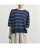 【アンフィーロ 自由区/UNFILO】のスゴ機能美ニット ハーフスリーブ ネイビーボーダー|ID: prp329100004925454 ipo3291000000036960879