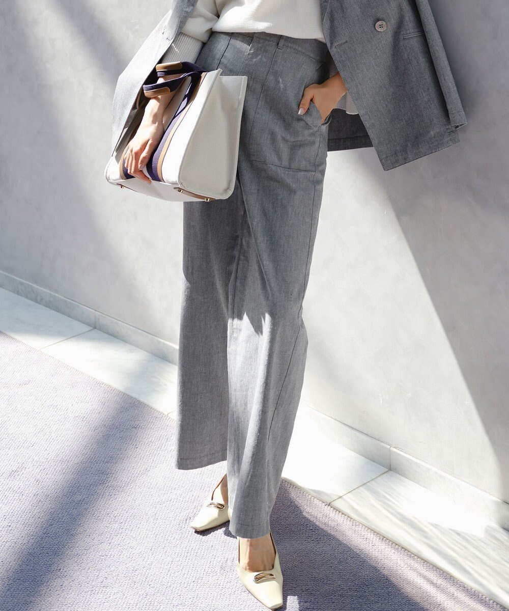 【23区/NIJYUSANKU】の【CanCam掲載】スラブツイルストレッチ ベイカーパンツ インテリア・キッズ・メンズ・レディースファッション・服の通販 founy(ファニー) 　雑誌掲載アイテム　Magazine Picks & Fashion Features　ファッション雑誌　Fashion Magazines　キャンキャン　CanCam　ファッション　Fashion　レディースファッション　Fashion for Women　パンツ　Pants & Trousers　春　Spring　5月号　May Issue　シャンブレー　Chambray, Denim-Like Fabric　ジャケット　Jacket, Outerwear　ストレッチ　Stretch, Stretchy Fabric　ストレート　Straight, Straight Cut　雑誌　Magazine, Fashion Magazine　ダブル　Double, Double-Breasted　人気　Popular, Best Seller　バランス　Balance, Style Balance　フロント　Front, Front Design　ベスト　Vest, Waistcoat　ポケット　Pocket, Pocket Detail　リネン　Linen, Linen Fabric　リラックス　Relax, Relaxed Fit　ワイド　Wide, Wide Fit　S/S・春夏　SS, Spring/Summer, Warm Season　夏　Summer　エレガント 上品　Elegant　2026年　2026　ネイビー系|ID: prp329100004925462 ipo3291000000036960911