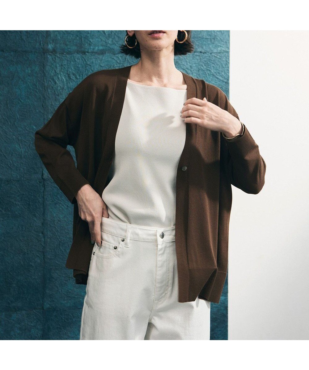 【アンフィーロ 自由区/UNFILO】の【WEB限定カラー】イージーカーディガン インテリア・キッズ・メンズ・レディースファッション・服の通販 founy(ファニー) 　ファッション　Fashion　レディースファッション　Fashion for Women　トップス・カットソー　Cut & Sew Tops　カーディガン・羽織り　Layered Style Cardigans　ウォッシャブル　Machine Washable　春　Spring　秋　Autumn　カーディガン　Cardigan, Knitwear　抗菌　Antibacterial, Bacteria-Resistant　シルク　Silk, 100% Silk　フロント　Front, Front Design　ミドル　Middle Length, Mid Height　ロング　Long, Long-Length　S/S・春夏　SS, Spring/Summer, Warm Season　夏　Summer　[WEB限定]ブラウン|ID: prp329100004925538 ipo3291000000036961421