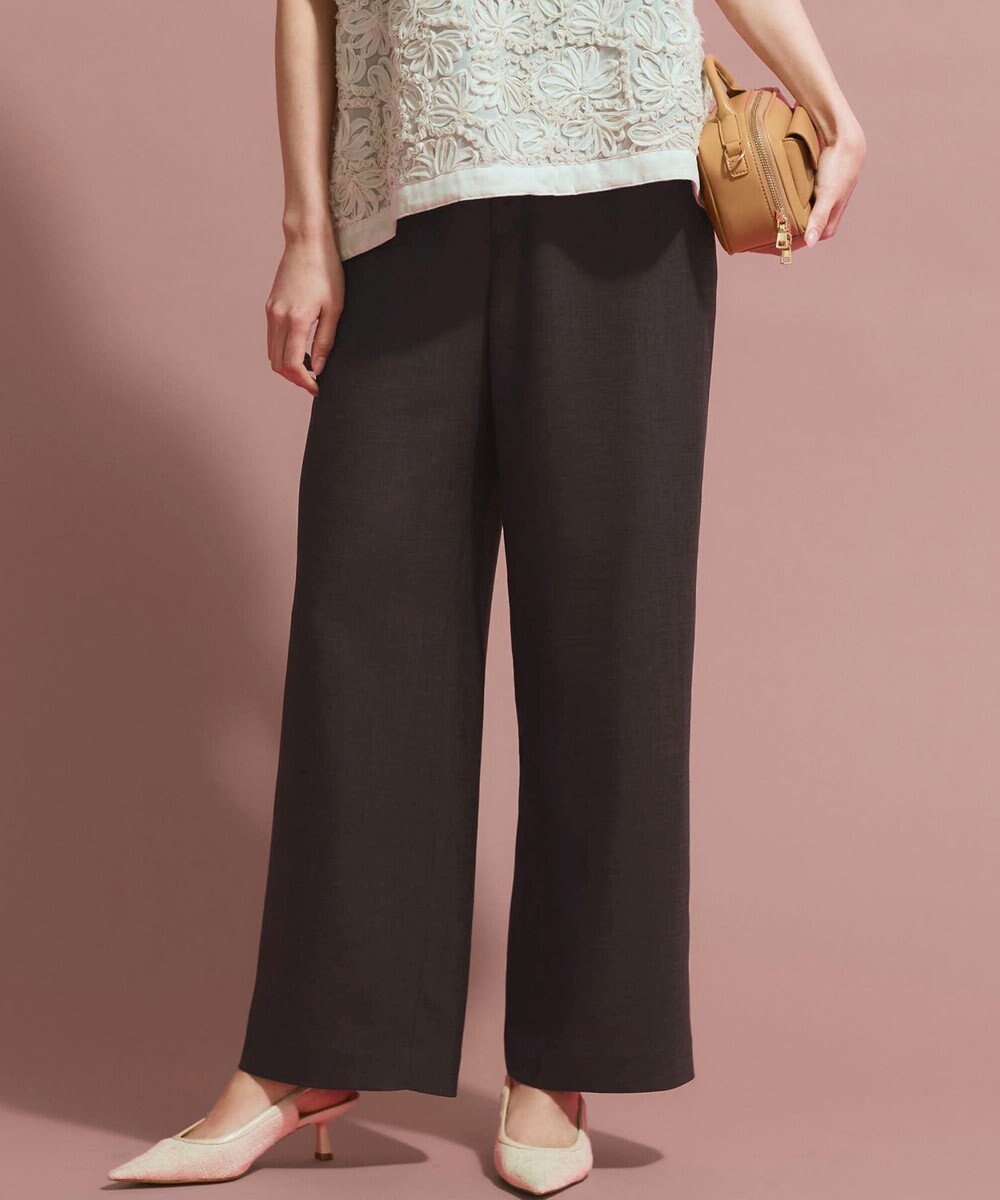 【23区/NIJYUSANKU】の【CanCam・CLASSY.掲載】リネンレーヨンストレッチ ワイドパンツ インテリア・キッズ・メンズ・レディースファッション・服の通販 founy(ファニー) 　雑誌掲載アイテム　Magazine Picks & Fashion Features　ファッション雑誌　Fashion Magazines　キャンキャン　CanCam　クラッシィ　CLASSY.　ファッション　Fashion　レディースファッション　Fashion for Women　パンツ　Pants & Trousers　春　Spring　5月号　May Issue　カットソー　Cut and Sewn Top　ジャケット　Jacket, Outerwear　ストレッチ　Stretch, Stretchy Fabric　セットアップ　Set-Up, Coordinated Outfit　雑誌　Magazine, Fashion Magazine　ダブル　Double, Double-Breasted　定番　Standard, Basic Item　バランス　Balance, Style Balance　フロント　Front, Front Design　ブルゾン　Blouson, Bomber Jacket　リネン　Linen, Linen Fabric　ループ　Loop, Loop Knit　ワイド　Wide, Wide Fit　S/S・春夏　SS, Spring/Summer, Warm Season　夏　Summer　エレガント 上品　Elegant　ビジネス 仕事 通勤　Business / Work / Commuting　2026年　2026　ダークブラウン系|ID: prp329100004925627 ipo3291000000036962087