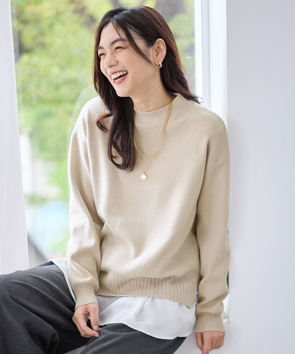 【エニー/ANY】の【新色追加】ハイネックデイリーニット インテリア・キッズ・メンズ・レディースファッション・服の通販 founy(ファニー) 　ファッション　Fashion　レディースファッション　Fashion for Women　トップス・カットソー　Cut & Sew Tops　ニット　Knit Tops & Sweaters　洗える　Machine Washable　ストレッチ　Stretch, Stretchy Fabric　スリット　Slit, Slit Detail　セーター　Sweater, Knitwear　タートルネック　Turtleneck, High Neck　ボトム　Bottoms, Lower Wear　ボトルネック　Bottle Neck, Mock Neck　A/W・秋冬　Autumn/Winter　おすすめ　Recommended / Our Picks　ベージュ|ID: prp329100004925719 ipo3291000000036962633