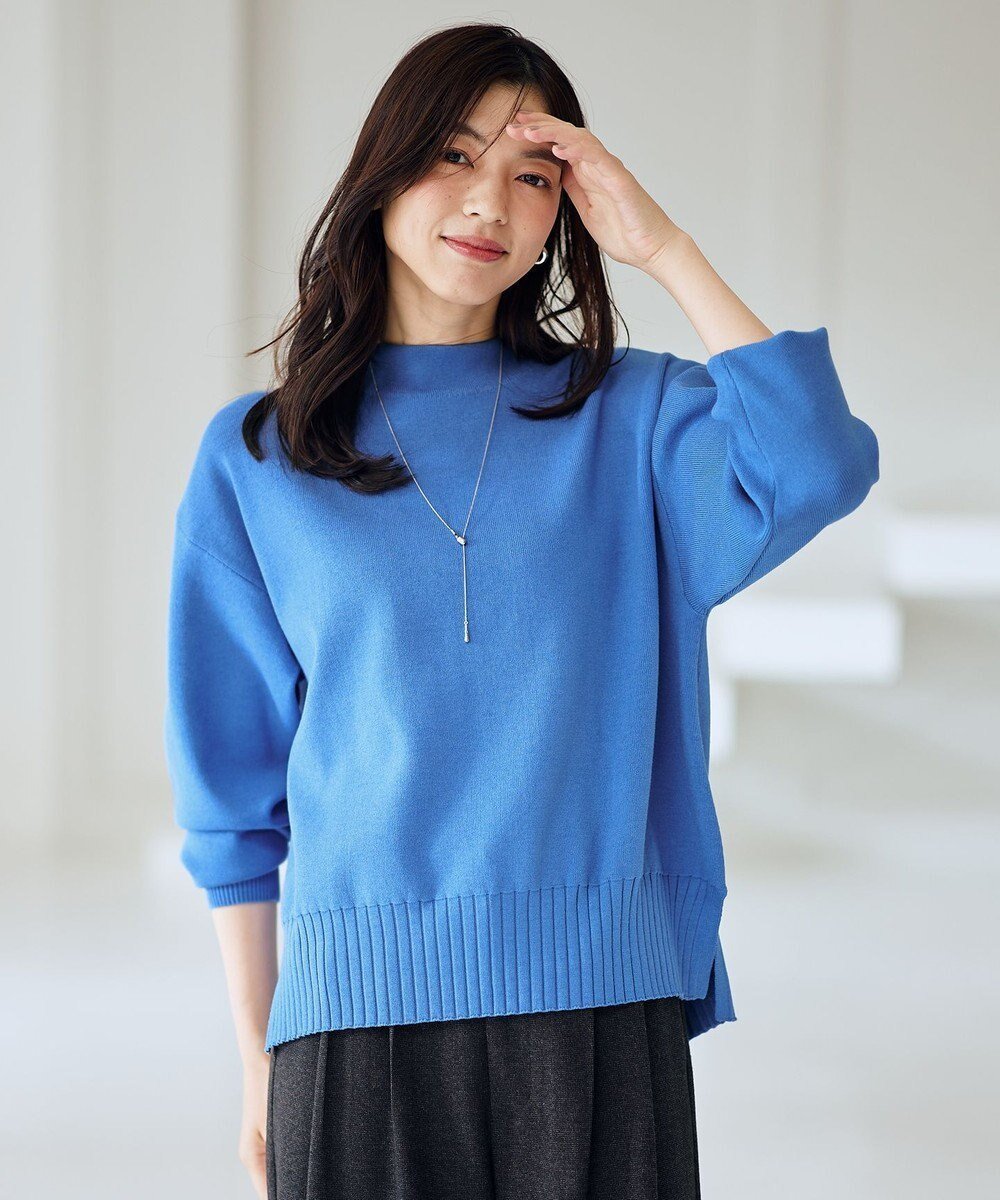 【エニー/ANY】の【新色追加】ハイネックデイリーニット インテリア・キッズ・メンズ・レディースファッション・服の通販 founy(ファニー) 　ファッション　Fashion　レディースファッション　Fashion for Women　トップス・カットソー　Cut & Sew Tops　ニット　Knit Tops & Sweaters　洗える　Machine Washable　ストレッチ　Stretch, Stretchy Fabric　スリット　Slit, Slit Detail　セーター　Sweater, Knitwear　タートルネック　Turtleneck, High Neck　ボトム　Bottoms, Lower Wear　ボトルネック　Bottle Neck, Mock Neck　A/W・秋冬　Autumn/Winter　おすすめ　Recommended / Our Picks　ブルー|ID: prp329100004925719 ipo3291000000036962635