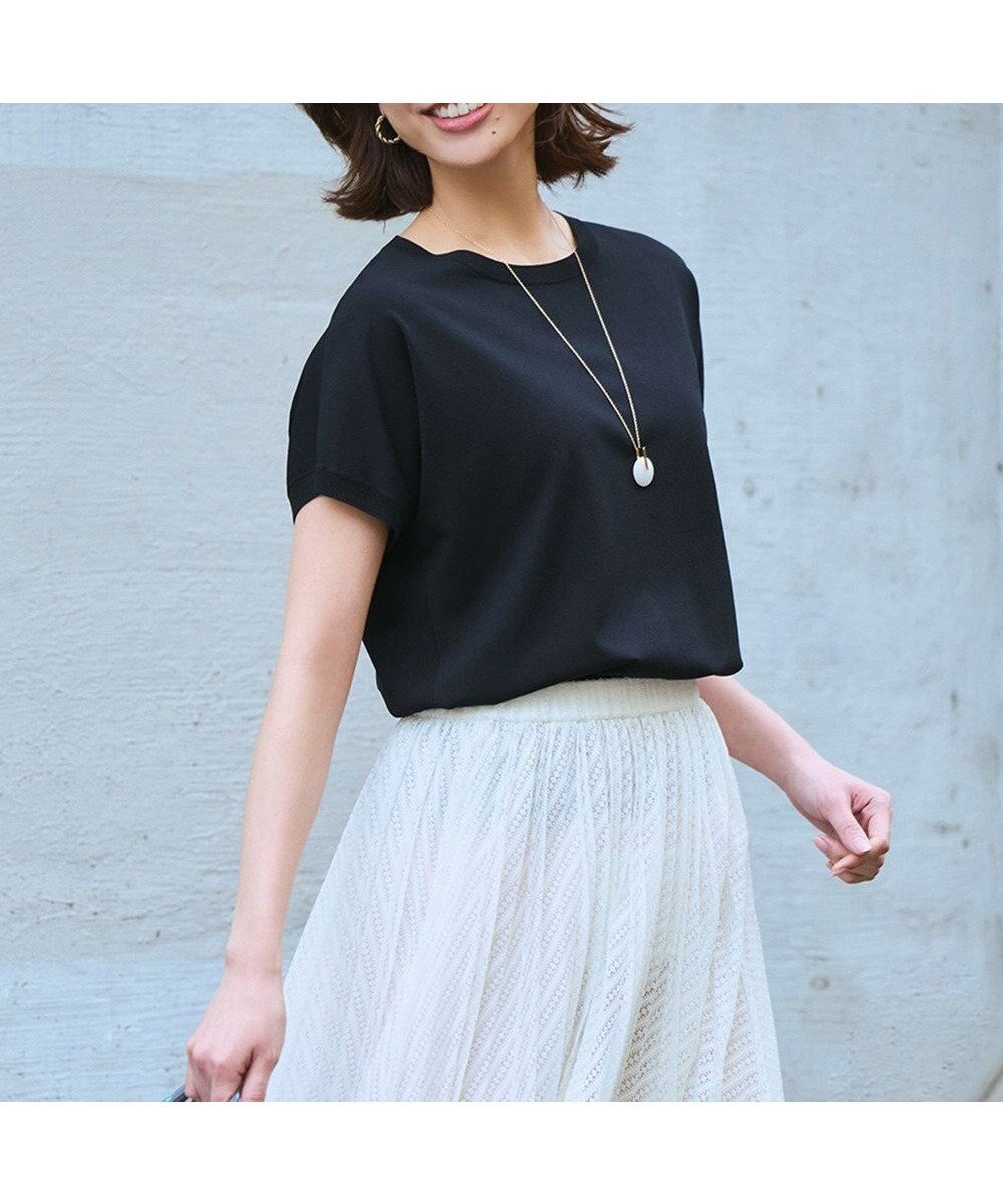 【23区/NIJYUSANKU】の【新色追加/見上愛さん着用】レーヨンポリエステルストレッチ プルオーバー ニット インテリア・キッズ・メンズ・レディースファッション・服の通販 founy(ファニー) 　ファッション　Fashion　レディースファッション　Fashion for Women　トップス・カットソー　Cut & Sew Tops　ニット　Knit Tops & Sweaters　カジュアルプルオーバー・ニットトップス　Pullovers & Knit Tops / Casual Pullovers　インナー　Innerwear　オレンジ　Orange　春　Spring　カーディガン　Cardigan, Knitwear　ジャケット　Jacket, Outerwear　スリーブ　Sleeve, Long Sleeve / Short Sleeve　セーター　Sweater, Knitwear　定番　Standard, Basic Item　人気　Popular, Best Seller　フレンチ　French, French Style　ベーシック　Basic, Essential　ボーダー　Border, Stripe　S/S・春夏　SS, Spring/Summer, Warm Season　夏　Summer　エレガント 上品　Elegant　ビジネス 仕事 通勤　Business / Work / Commuting　2026年　2026　ネイビー系|ID: prp329100004925731 ipo3291000000036962707