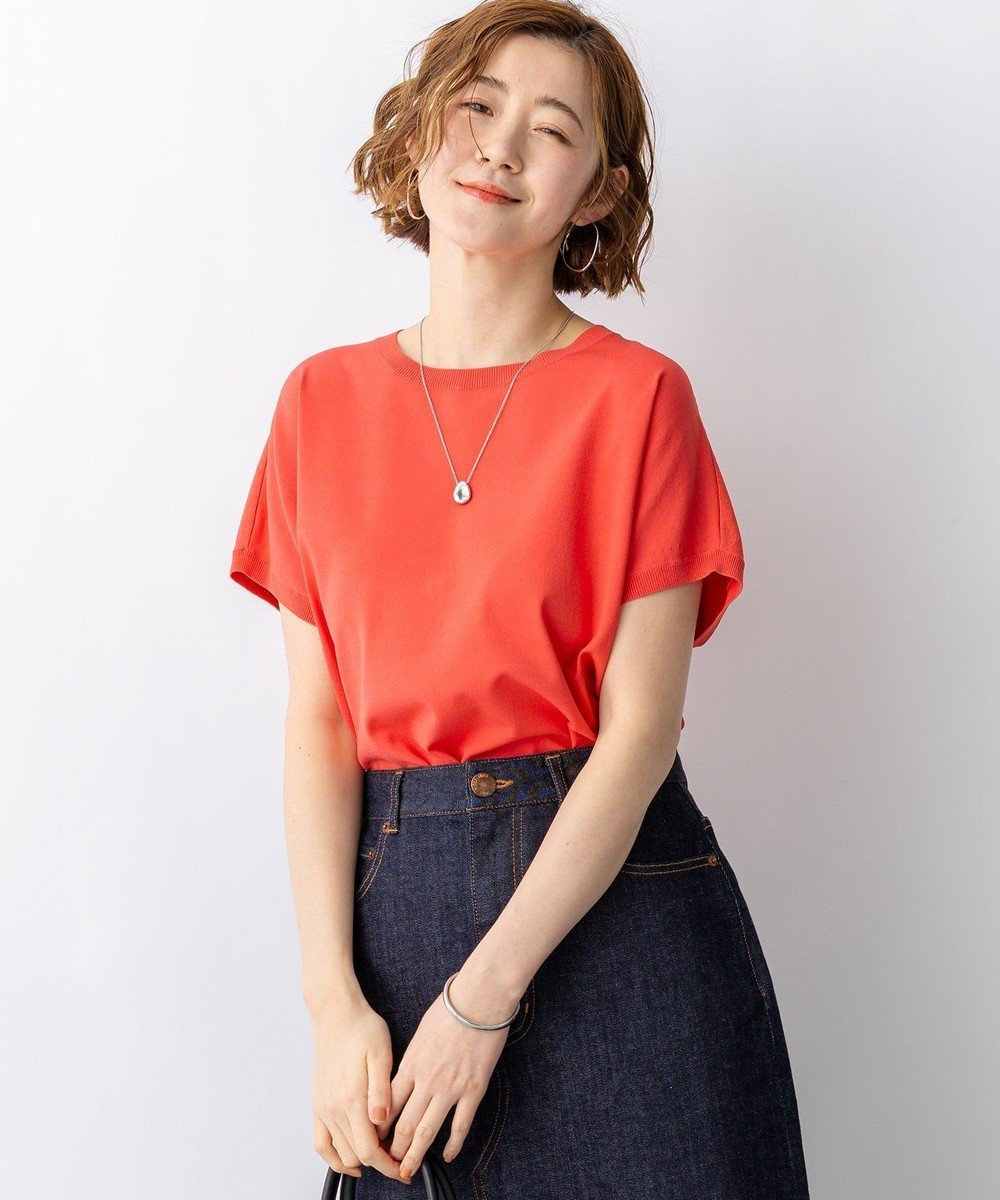 【23区/NIJYUSANKU】の【新色追加/見上愛さん着用】レーヨンポリエステルストレッチ プルオーバー ニット インテリア・キッズ・メンズ・レディースファッション・服の通販 founy(ファニー) 　ファッション　Fashion　レディースファッション　Fashion for Women　トップス・カットソー　Cut & Sew Tops　ニット　Knit Tops & Sweaters　カジュアルプルオーバー・ニットトップス　Pullovers & Knit Tops / Casual Pullovers　インナー　Innerwear　オレンジ　Orange　春　Spring　カーディガン　Cardigan, Knitwear　ジャケット　Jacket, Outerwear　スリーブ　Sleeve, Long Sleeve / Short Sleeve　セーター　Sweater, Knitwear　定番　Standard, Basic Item　人気　Popular, Best Seller　フレンチ　French, French Style　ベーシック　Basic, Essential　ボーダー　Border, Stripe　S/S・春夏　SS, Spring/Summer, Warm Season　夏　Summer　エレガント 上品　Elegant　ビジネス 仕事 通勤　Business / Work / Commuting　2026年　2026　ライトオレンジ系|ID: prp329100004925731 ipo3291000000036962719