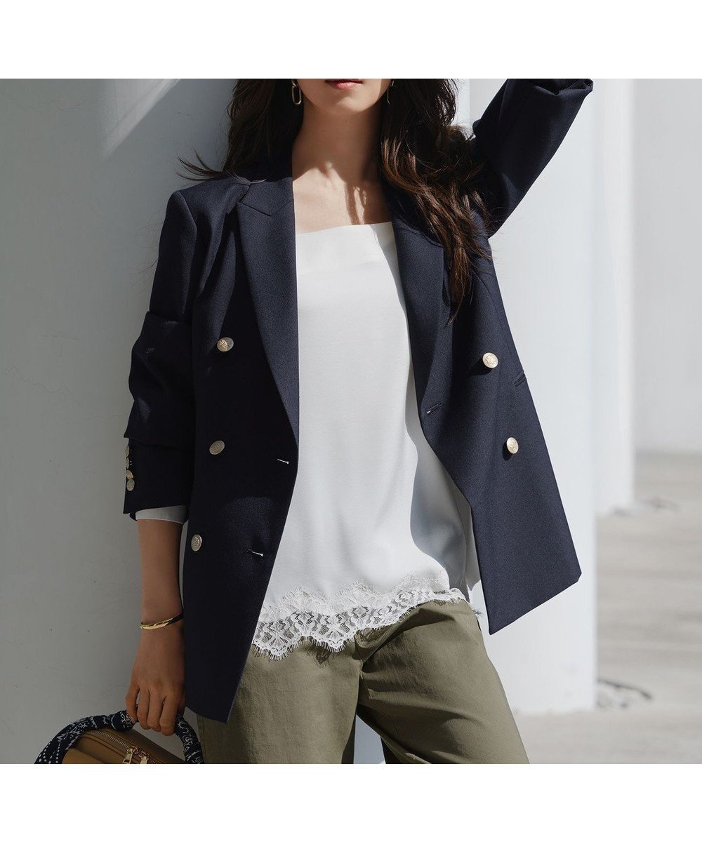 【23区/NIJYUSANKU】の【VERY/Oggi/CLASSY掲載】TWギャバジン テーラード ジャケット 人気、トレンドファッション・服の通販 founy(ファニー) 　雑誌掲載アイテム　Magazine Picks & Fashion Features　ファッション雑誌　Fashion Magazines　ヴェリィ　VERY　オッジ　Oggi　クラッシィ　CLASSY.　ファッション　Fashion　レディースファッション　Fashion for Women　アウター　Coat / Outerwear Collection　レディースジャケット・軽アウター　Jackets　テーラードジャケット / 通勤・きれいめスタイル　Tailored Jackets & Blazers　エレガント 上品　Elegant　春　Spring　3月号　March Issue　4月号　April Issue　ジャケット　Jacket, Outerwear　ストライプ　Stripe, Striped Pattern　スーツ　Suit, Formalwear　雑誌　Magazine, Fashion Magazine　ダブル　Double, Double-Breasted　ツイル　Twist, Twisted Detail　テーラード　Tailored, Tailored Fit　フォルム　Silhouette, Form　フォーマル　Formal, Dressy　フロント　Front, Front Design　マニッシュ　Mannish, Boyish　ワイド　Wide, Wide Fit　S/S・春夏　SS, Spring/Summer, Warm Season　夏　Summer　セレモニー　Ceremony　2026年　2026　 other-1|ID: prp329100004925735 ipo3291000000036962726