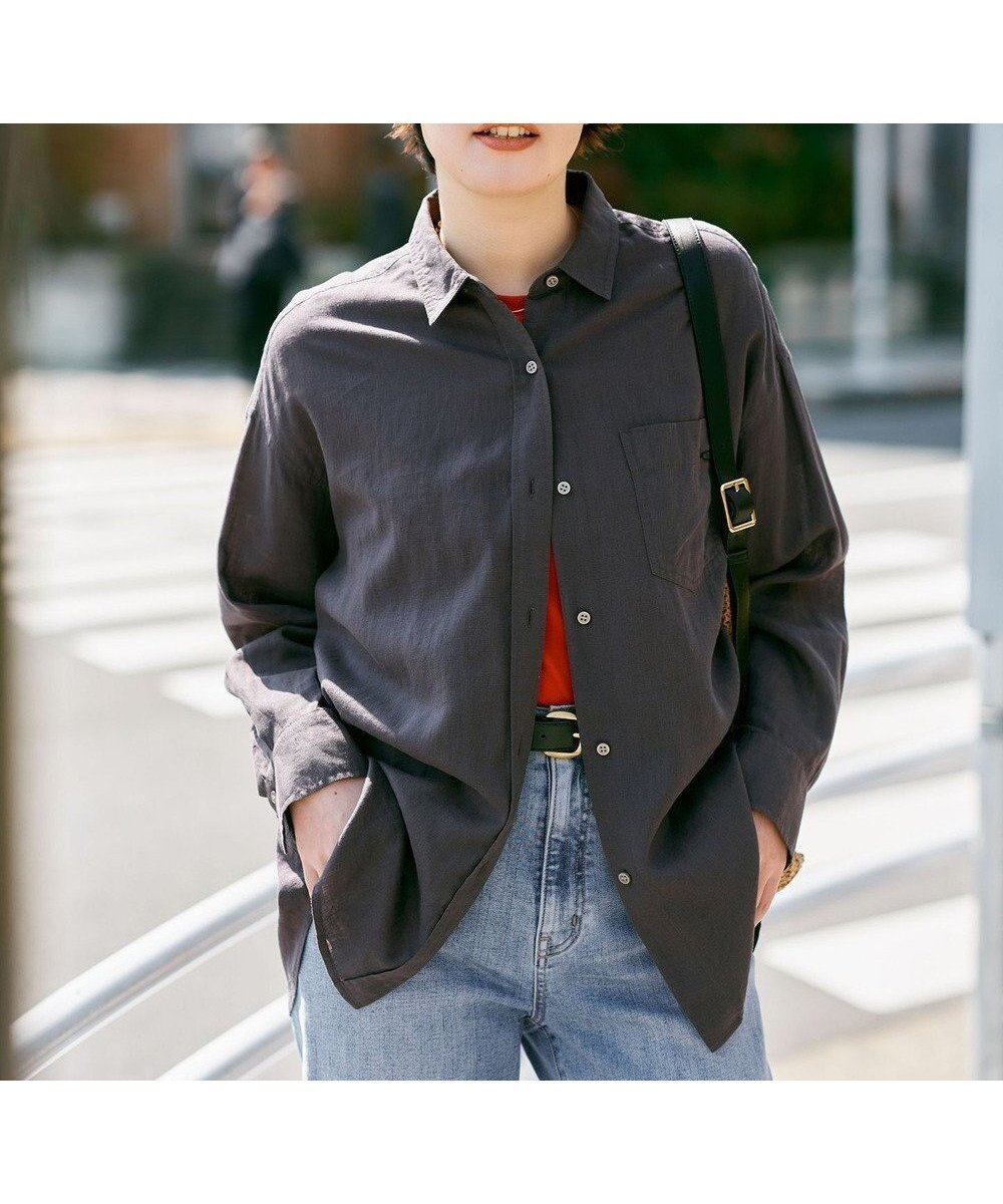 【エニー/ANY】の【Sサイズあり】ヨーロピアンリネンオーバーシャツ インテリア・キッズ・メンズ・レディースファッション・服の通販 founy(ファニー) 　ファッション　Fashion　レディースファッション　Fashion for Women　トップス・カットソー　Cut & Sew Tops　シャツ・ブラウス・オフィスカジュアル　Elegant Blouses & Button-Ups　インナー　Innerwear　春　Spring　スウェット / スエット　Sweatshirt, Sweatwear　タンク　Tank Top, Sleeveless Top　バランス　Balance, Style Balance　リネン　Linen, Linen Fabric　S/S・春夏　SS, Spring/Summer, Warm Season　おすすめ　Recommended / Our Picks　夏　Summer　スレート|ID: prp329100004925770 ipo3291000000036962855