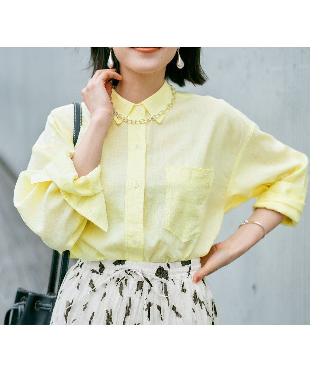 【エニー/ANY】の【Sサイズあり】ヨーロピアンリネンオーバーシャツ インテリア・キッズ・メンズ・レディースファッション・服の通販 founy(ファニー) 　ファッション　Fashion　レディースファッション　Fashion for Women　トップス・カットソー　Cut & Sew Tops　シャツ・ブラウス・オフィスカジュアル　Elegant Blouses & Button-Ups　インナー　Innerwear　春　Spring　スウェット / スエット　Sweatshirt, Sweatwear　タンク　Tank Top, Sleeveless Top　バランス　Balance, Style Balance　リネン　Linen, Linen Fabric　S/S・春夏　SS, Spring/Summer, Warm Season　おすすめ　Recommended / Our Picks　夏　Summer　イエロー|ID: prp329100004925770 ipo3291000000036962862