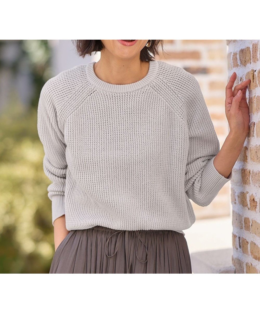 【エニー/ANY】のコットンメッシュニット インテリア・キッズ・メンズ・レディースファッション・服の通販 founy(ファニー) 　ファッション　Fashion　レディースファッション　Fashion for Women　トップス・カットソー　Cut & Sew Tops　ニット　Knit Tops & Sweaters　おすすめ　Recommended / Our Picks　インナー　Innerwear　スリーブ　Sleeve, Long Sleeve / Short Sleeve　セーター　Sweater, Knitwear　トレンド　Trend, Trending Now　ハイネック　High Neck, Mock Neck　ベーシック　Basic, Essential　メッシュ　Mesh, Net Fabric　リラックス　Relax, Relaxed Fit　夏　Summer　春　Spring　S/S・春夏　SS, Spring/Summer, Warm Season　グレー|ID: prp329100004925950 ipo3291000000036963225