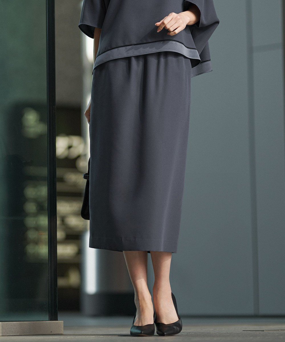 【アイシービー/iCB】のFluidBackSatin ナロースカート インテリア・キッズ・メンズ・レディースファッション・服の通販 founy(ファニー) 　ファッション　Fashion　レディースファッション　Fashion for Women　スカート　Skirts　春　Spring　ギャザー　Gathered, Ruffled　サテン　Satin, Glossy Fabric　セットアップ　Set-Up, Coordinated Outfit　なめらか　Smooth, Silky Texture　ワイド　Wide, Wide Fit　S/S・春夏　SS, Spring/Summer, Warm Season　おすすめ　Recommended / Our Picks　夏　Summer　セレモニー　Ceremony　ビジネス 仕事 通勤　Business / Work / Commuting　2026年　2026　ダルブルー|ID: prp329100004926040 ipo3291000000036963599