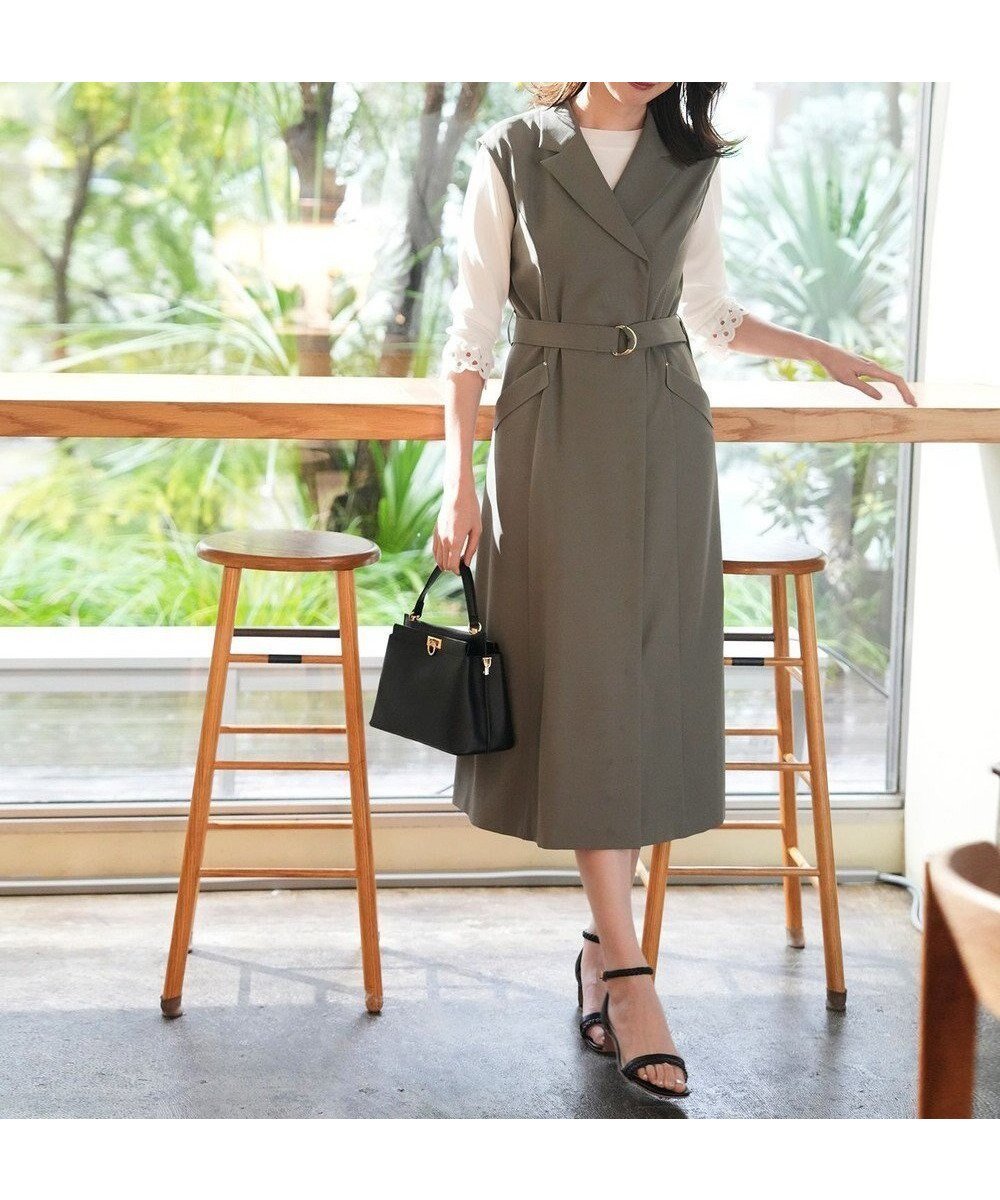 【エニィ スィス/any SiS】の【2WAY】テーラードジレ ワンピース 人気、トレンドファッション・服の通販 founy(ファニー) 　ファッション　Fashion　レディースファッション　Fashion for Women　アウター　Coat / Outerwear Collection　インナー　Innerwear　ウォッシャブル　Machine Washable　カットソー　Cut and Sewn Top　シンプル　Simple, Minimal　スタイリッシュ　Stylish, Fashionable　トレンド　Trend, Trending Now　ノースリーブ　Sleeveless, No-Sleeve　フィット　Fit, Slim Fit　フレア　Flare, Flared　ペチコート　Petticoat, Underskirt　ポケット　Pocket, Pocket Detail　ロング　Long, Long-Length　ワイド　Wide, Wide Fit　A/W・秋冬　Autumn/Winter　S/S・春夏　SS, Spring/Summer, Warm Season　おすすめ　Recommended / Our Picks　夏　Summer　エレガント 上品　Elegant　新作・新入荷　New Arrivals / New In　 other-1|ID: prp329100004926198 ipo3291000000036964380