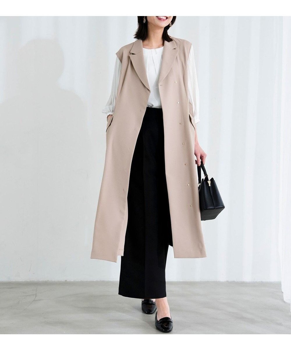 【エニィ スィス/any SiS】の【2WAY】テーラードジレ ワンピース インテリア・キッズ・メンズ・レディースファッション・服の通販 founy(ファニー) 　ファッション　Fashion　レディースファッション　Fashion for Women　アウター　Coat / Outerwear Collection　インナー　Innerwear　ウォッシャブル　Machine Washable　カットソー　Cut and Sewn Top　シンプル　Simple, Minimal　スタイリッシュ　Stylish, Fashionable　トレンド　Trend, Trending Now　ノースリーブ　Sleeveless, No-Sleeve　フィット　Fit, Slim Fit　フレア　Flare, Flared　ペチコート　Petticoat, Underskirt　ポケット　Pocket, Pocket Detail　ロング　Long, Long-Length　ワイド　Wide, Wide Fit　A/W・秋冬　Autumn/Winter　S/S・春夏　SS, Spring/Summer, Warm Season　おすすめ　Recommended / Our Picks　夏　Summer　エレガント 上品　Elegant　新作・新入荷　New Arrivals / New In　グレージュ|ID: prp329100004926198 ipo3291000000036964382