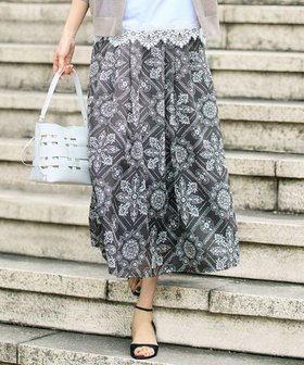 【自由区/JIYU-KU】の【カタログ掲載】ロータスタイルプリント スカート 人気、トレンドファッション・服の通販 founy(ファニー) ファッション Fashion レディースファッション Fashion for Women スカート Skirts イタリア Italy ビンテージ Vintage, Retro Style フレア Flare, Flared プリント Print, Printed Pattern 夏 Summer 春 Spring S/S・春夏 SS, Spring/Summer, Warm Season |ID:prp329100004926204