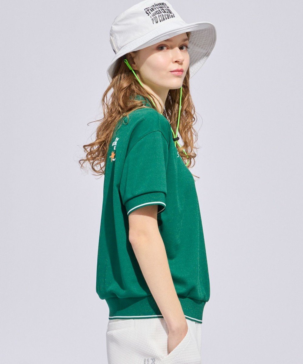 【ピーダブリュサーキュラス/PW CIRCULUS】の【WOMEN】ミニワッフル鹿の子ポロ ゴルフウェア レディース インテリア・キッズ・メンズ・レディースファッション・服の通販 founy(ファニー) 　ファッション　Fashion　レディースファッション　Fashion for Women　トップス・カットソー　Cut & Sew Tops　シャツ・ブラウス・オフィスカジュアル　Elegant Blouses & Button-Ups　ロングTシャツ・Tシャツ　Longline T-Shirts & Tees　カットソー・ベーシックTシャツ　Cut-and-Sewn Tops / Stretch Tees & Basics　オレンジ　Orange　春　Spring　カットソー　Cut and Sewn Top　グラフィック　Graphic, Graphic Design　吸水　Absorbent, Quick-Dry　鹿の子　Piqué, Kanoko Fabric　シンプル　Simple, Minimal　ジップアップ　Zip-Up, Full Zip　定番　Standard, Basic Item　ベーシック　Basic, Essential　ポロシャツ　Polo Shirt, Collared Tee　ワッフル　Waffle, Waffle Knit　S/S・春夏　SS, Spring/Summer, Warm Season　夏　Summer　エレガント 上品　Elegant　ゴルフ　Golf　グリーン系|ID: prp329100004926206 ipo3291000000036964414