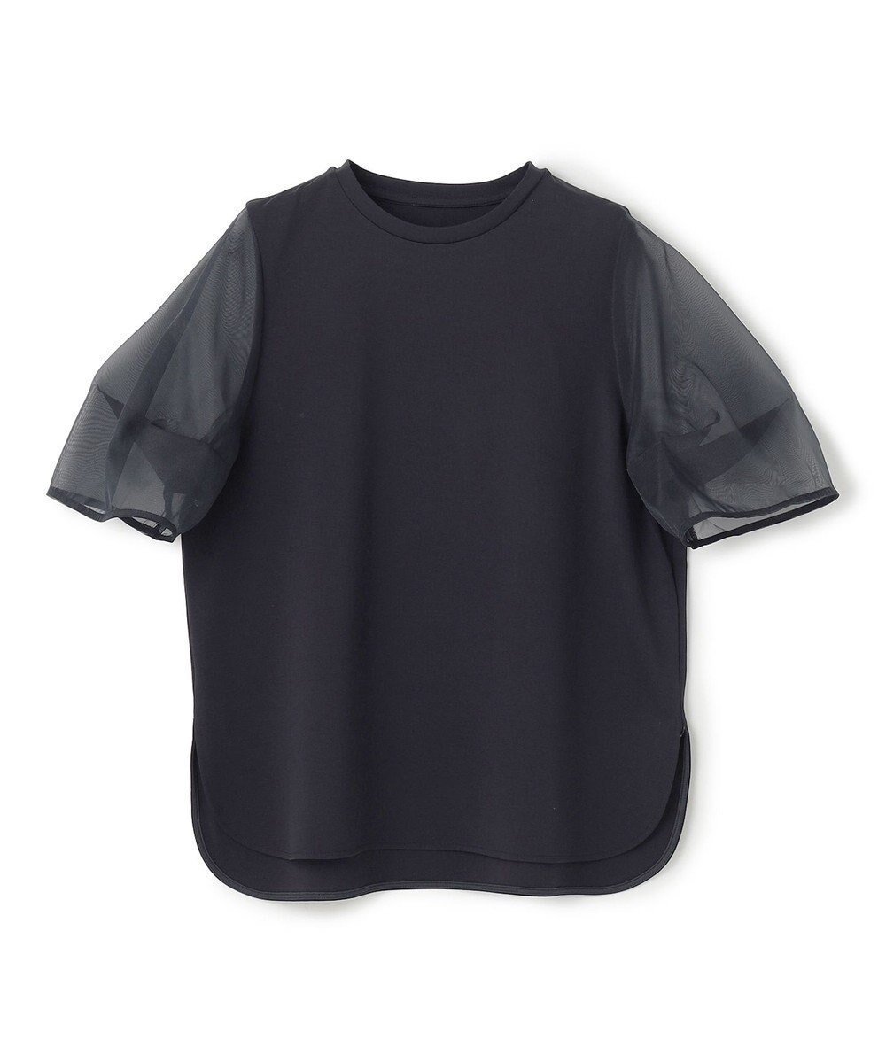 【アンフィーロ 自由区/UNFILO】のBEAUTY FORM-T シアースリーブT インテリア・キッズ・メンズ・レディースファッション・服の通販 founy(ファニー) 　ファッション　Fashion　レディースファッション　Fashion for Women　トップス・カットソー　Cut & Sew Tops　シャツ・ブラウス・オフィスカジュアル　Elegant Blouses & Button-Ups　ロングTシャツ・Tシャツ　Longline T-Shirts & Tees　カットソー・ベーシックTシャツ　Cut-and-Sewn Tops / Stretch Tees & Basics　春　Spring　カットソー　Cut and Sewn Top　シアー　Sheer, See-Through　ストレッチ　Stretch, Stretchy Fabric　スリーブ　Sleeve, Long Sleeve / Short Sleeve　デニム　Denim, Jeans Material　フォルム　Silhouette, Form　ボトム　Bottoms, Lower Wear　S/S・春夏　SS, Spring/Summer, Warm Season　夏　Summer　エレガント 上品　Elegant　ネイビー|ID: prp329100004926260 ipo3291000000036964621