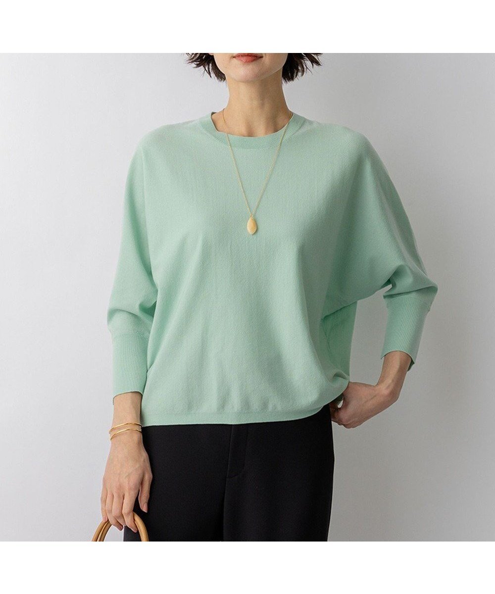 【23区/NIJYUSANKU】のネオコンフォートストレッチ ドルマン ニット インテリア・キッズ・メンズ・レディースファッション・服の通販 founy(ファニー) 　ファッション　Fashion　レディースファッション　Fashion for Women　トップス・カットソー　Cut & Sew Tops　ニット　Knit Tops & Sweaters　アクセサリー　Fashion Accessories　春　Spring　シンプル　Simple, Minimal　ストレッチ　Stretch, Stretchy Fabric　スリット　Slit, Slit Detail　セーター　Sweater, Knitwear　デコルテ　Décolleté, Neckline　デニム　Denim, Jeans Material　トレンド　Trend, Trending Now　時計　Watch, Wristwatch　なめらか　Smooth, Silky Texture　フレア　Flare, Flared　ブレスレット　Bracelet, Wristband　リラックス　Relax, Relaxed Fit　S/S・春夏　SS, Spring/Summer, Warm Season　夏　Summer　エレガント 上品　Elegant　2026年　2026　スモーキーグリーン系|ID: prp329100004926309 ipo3291000000036964714