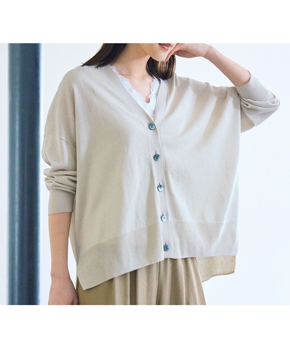 【自由区/JIYU-KU】のドライシアーファインゲージ カーディガン インテリア・キッズ・メンズ・レディースファッション・服の通販 founy(ファニー) 　ファッション　Fashion　レディースファッション　Fashion for Women　トップス・カットソー　Cut & Sew Tops　カーディガン・羽織り　Layered Style Cardigans　インナー　Innerwear　カーディガン　Cardigan, Knitwear　ベーシック　Basic, Essential　夏　Summer　春　Spring　S/S・春夏　SS, Spring/Summer, Warm Season　ベージュ|ID: prp329100004926396 ipo3291000000036965078