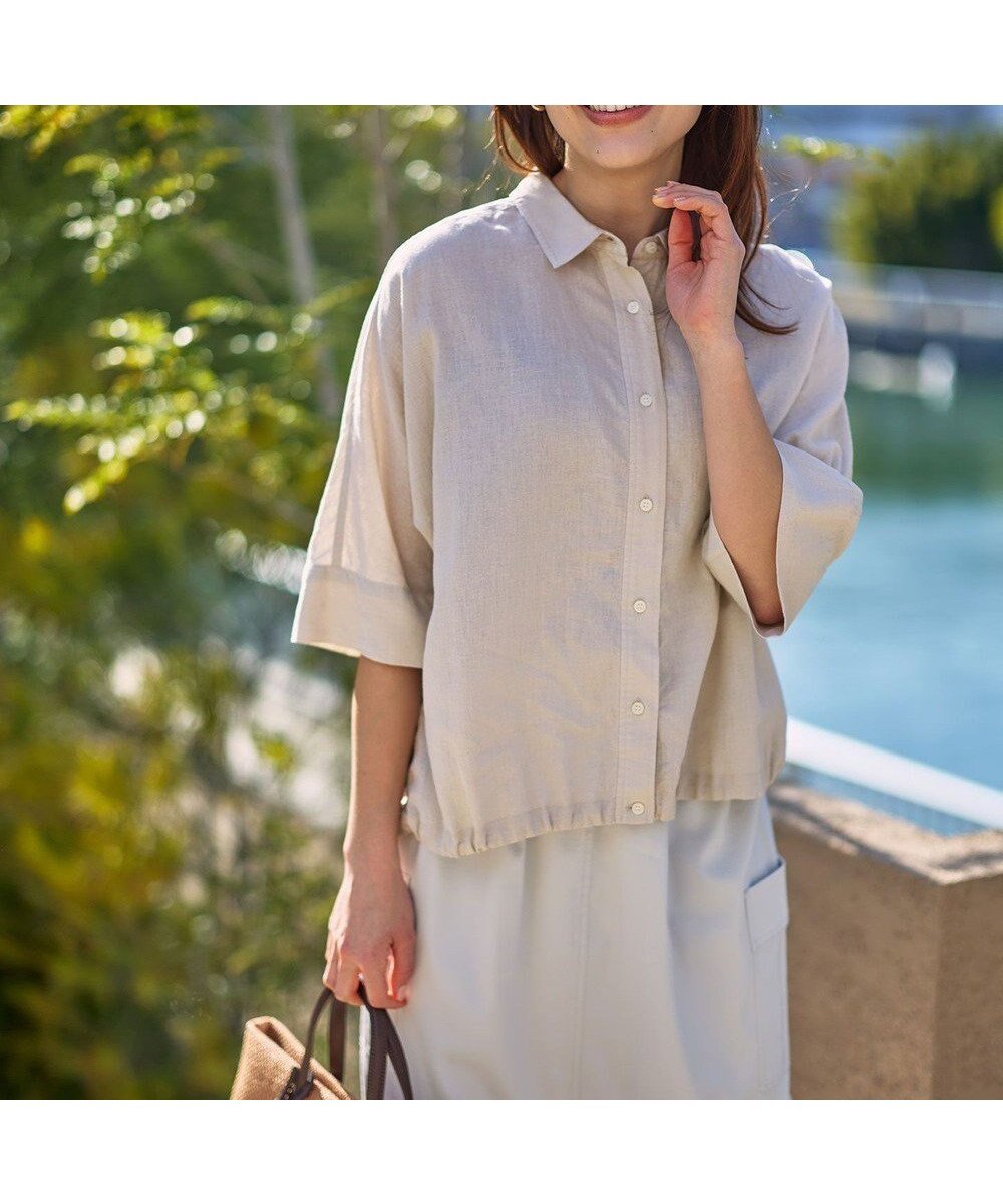 【エニー/ANY】のヨーロピアンリネンハーフスリーブシャツ 人気、トレンドファッション・服の通販 founy(ファニー) 　ファッション　Fashion　レディースファッション　Fashion for Women　トップス・カットソー　Cut & Sew Tops　シャツ・ブラウス・オフィスカジュアル　Elegant Blouses & Button-Ups　春　Spring　コンパクト　Compact, Small Size　スリーブ　Sleeve, Long Sleeve / Short Sleeve　タンク　Tank Top, Sleeveless Top　トレンド　Trend, Trending Now　ハーフ　Half, Half-Length　リネン　Linen, Linen Fabric　S/S・春夏　SS, Spring/Summer, Warm Season　おすすめ　Recommended / Our Picks　夏　Summer　 other-1|ID: prp329100004926400 ipo3291000000036965097