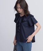 【組曲/KUMIKYOKU】のブラウスライクラッフル カットソー 人気、トレンドファッション・服の通販 founy(ファニー) ファッション Fashion レディースファッション Fashion for Women トップス・カットソー Cut & Sew Tops シャツ・ブラウス・オフィスカジュアル Elegant Blouses & Button-Ups ロングTシャツ・Tシャツ Longline T-Shirts & Tees カットソー・ベーシックTシャツ Cut-and-Sewn Tops / Stretch Tees & Basics 春 Spring カットソー Cut and Sewn Top ジャケット Jacket, Outerwear フリル Frill, Ruffle ラッフル Ruffle, Frill S/S・春夏 SS, Spring/Summer, Warm Season おすすめ Recommended / Our Picks 夏 Summer thumbnail ネイビー系|ID: prp329100004926404 ipo3291000000036965115