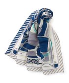 【23区/NIJYUSANKU】のmanipuri ピルエットモチーフ コットンシルク ストール グレー×ブルー|ID: prp329100004926408 ipo3291000000036965129