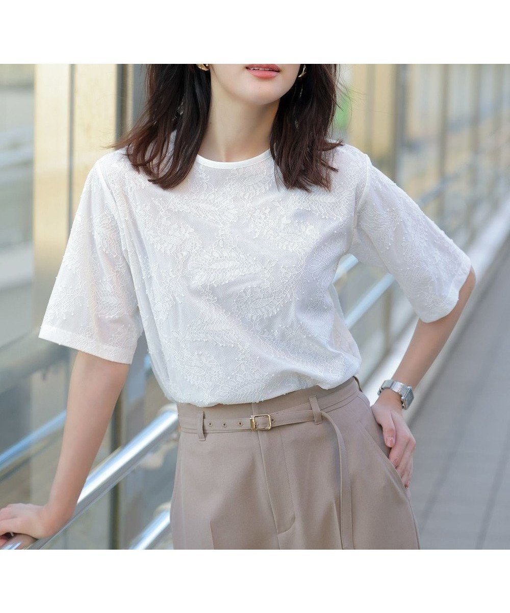 【エニィ スィス/any SiS】のレースクロップド プルオーバー インテリア・キッズ・メンズ・レディースファッション・服の通販 founy(ファニー) 　ファッション　Fashion　レディースファッション　Fashion for Women　トップス・カットソー　Cut & Sew Tops　シャツ・ブラウス・オフィスカジュアル　Elegant Blouses & Button-Ups　カジュアルプルオーバー・ニットトップス　Pullovers & Knit Tops / Casual Pullovers　おすすめ　Recommended / Our Picks　サテン　Satin, Glossy Fabric　シフォン　Chiffon, Lightweight Fabric　スリット　Slit, Slit Detail　ボンディング　Bonding, Bonded Fabric　レース　Lace, Lace Fabric　エレガント 上品　Elegant　夏　Summer　新作・新入荷　New Arrivals / New In　春　Spring　S/S・春夏　SS, Spring/Summer, Warm Season　オフ|ID: prp329100004926409 ipo3291000000036965131