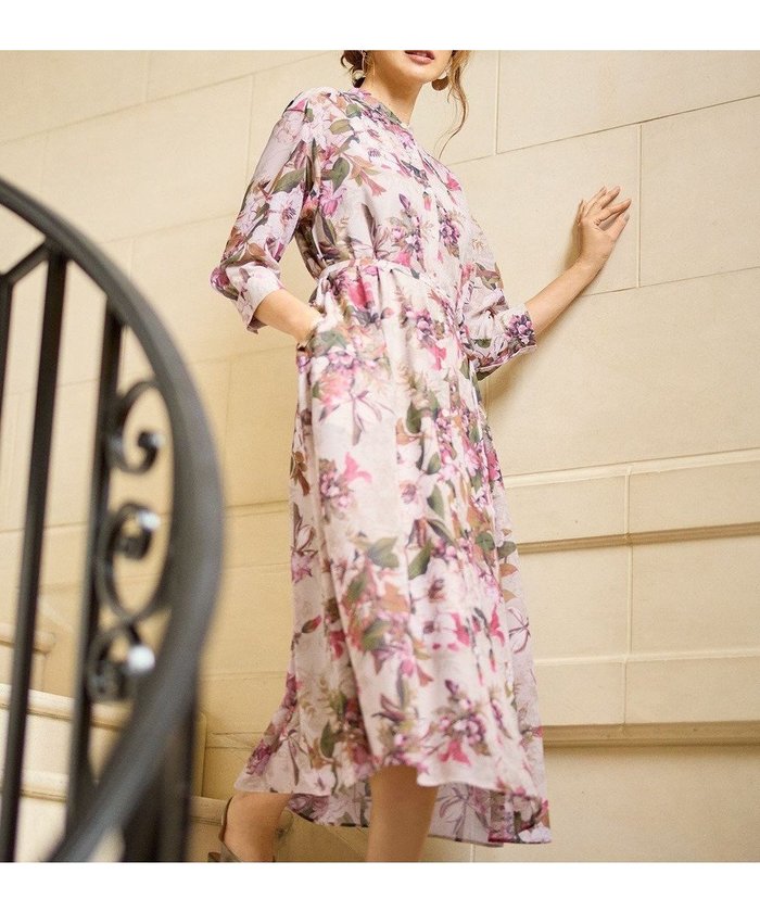 【自由区/JIYU-KU】の【SHIHOさん着用】ボタニカルプリント ワンピース インテリア・キッズ・メンズ・レディースファッション・服の通販 founy(ファニー) https://founy.com/ ファッション Fashion レディースファッション Fashion for Women ワンピース Dresses シャツワンピース / 1枚で着映えコーデ Shirt Dresses シアー Sheer, See-Through シンプル Simple, Minimal ドロップ Drop Shoulder, Dropped Style フォルム Silhouette, Form フレア Flare, Flared プリント Print, Printed Pattern ボタニカル Botanical, Floral Pattern リボン Ribbon, Bow 夏 Summer 春 Spring S/S・春夏 SS, Spring/Summer, Warm Season |ID: prp329100004926414 ipo3291000000036965150