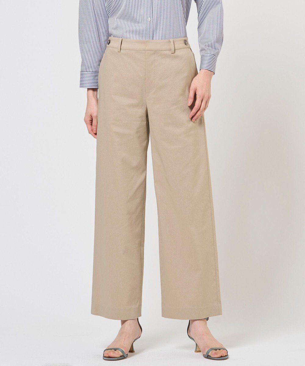 【ジェイ プレス/J.PRESS】の【人気素材・セットアップ対応】セルロースリネンストレッチ セミワイド パンツ インテリア・キッズ・メンズ・レディースファッション・服の通販 founy(ファニー) 　ファッション　Fashion　レディースファッション　Fashion for Women　セットアップ　Matching Sets　レディースパンツ・ボトムス　Pants & Trousers / Bottoms　春　Spring　スタイリッシュ　Stylish, Fashionable　ストレッチ　Stretch, Stretchy Fabric　セットアップ　Set-Up, Coordinated Outfit　人気　Popular, Best Seller　フロント　Front, Front Design　リラックス　Relax, Relaxed Fit　ワイド　Wide, Wide Fit　S/S・春夏　SS, Spring/Summer, Warm Season　夏　Summer　ベージュ系|ID: prp329100004926420 ipo3291000000036965178