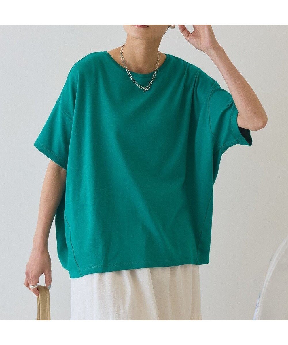 【アメリカンホリック/AMERICAN HOLIC】の半袖コクーンカットプルオーバー インテリア・キッズ・メンズ・レディースファッション・服の通販 founy(ファニー) 　ファッション　Fashion　レディースファッション　Fashion for Women　トップス・カットソー　Cut & Sew Tops　シャツ・ブラウス・オフィスカジュアル　Elegant Blouses & Button-Ups　ロングTシャツ・Tシャツ　Longline T-Shirts & Tees　カジュアルプルオーバー・ニットトップス　Pullovers & Knit Tops / Casual Pullovers　カットソー・ベーシックTシャツ　Cut-and-Sewn Tops / Stretch Tees & Basics　アメリカン　American Style　春　Spring　カットソー　Cut and Sewn Top　スタイリッシュ　Stylish, Fashionable　ポケット　Pocket, Pocket Detail　半袖　Short Sleeve, Half Sleeve　レース　Lace, Lace Fabric　S/S・春夏　SS, Spring/Summer, Warm Season　夏　Summer　Blue Green|ID: prp329100004926436 ipo3291000000036965261