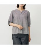 【ジェイ プレス/J.PRESS】の【洗える】ウォッシャブルキュプラツイル キーネック ブラウス ブラックチェック系|ID: prp329100004926446 ipo3291000000036965319