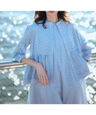 【組曲/KUMIKYOKU】のエンブロイダリーレーススタンドネック ブラウス 人気、トレンドファッション・服の通販 founy(ファニー) ファッション Fashion レディースファッション Fashion for Women トップス・カットソー Cut & Sew Tops シャツ・ブラウス・オフィスカジュアル Elegant Blouses & Button-Ups アイレット Eyelet Lace 春 Spring ギャザー Gathered, Ruffled スキッパー Skipper, Open Collar ノースリーブ Sleeveless, No-Sleeve ボーダー Border, Stripe 羽織 Haori, Light Jacket レース Lace, Lace Fabric S/S・春夏 SS, Spring/Summer, Warm Season 夏 Summer thumbnail クラウディブルー系|ID: prp329100004926448 ipo3291000000036965328