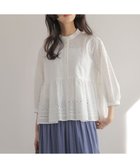 【組曲/KUMIKYOKU】のエンブロイダリーレーススタンドネック ブラウス 人気、トレンドファッション・服の通販 founy(ファニー) ファッション Fashion レディースファッション Fashion for Women トップス・カットソー Cut & Sew Tops シャツ・ブラウス・オフィスカジュアル Elegant Blouses & Button-Ups アイレット Eyelet Lace 春 Spring ギャザー Gathered, Ruffled スキッパー Skipper, Open Collar ノースリーブ Sleeveless, No-Sleeve ボーダー Border, Stripe 羽織 Haori, Light Jacket レース Lace, Lace Fabric S/S・春夏 SS, Spring/Summer, Warm Season 夏 Summer thumbnail ホワイト系|ID: prp329100004926448 ipo3291000000036965329