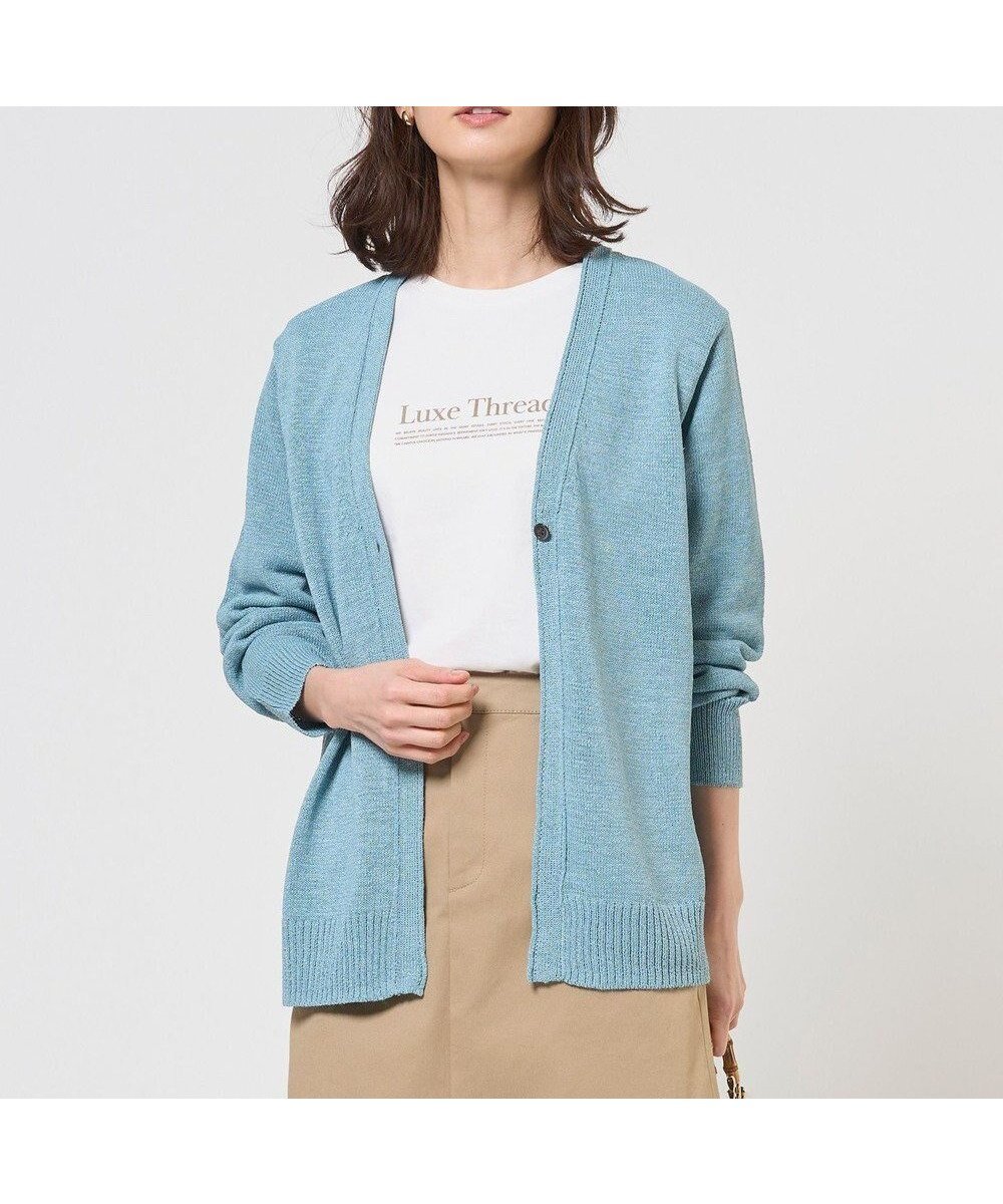 【ジェイ プレス/J.PRESS】の【冷房対策に】DRY COMFORT Vネック カーディガン インテリア・キッズ・メンズ・レディースファッション・服の通販 founy(ファニー) 　ファッション　Fashion　レディースファッション　Fashion for Women　トップス・カットソー　Cut & Sew Tops　カーディガン・羽織り　Layered Style Cardigans　Vネックトップス　V-Neck Tops / V-Cut Neckline Shirts　アンサンブル　Ensemble Set　春　Spring　カットソー　Cut and Sewn Top　カーディガン　Cardigan, Knitwear　軽量　Lightweight, Ultra Light　ストレート　Straight, Straight Cut　ミドル　Middle Length, Mid Height　S/S・春夏　SS, Spring/Summer, Warm Season　おすすめ　Recommended / Our Picks　夏　Summer　エレガント 上品　Elegant　アクア系|ID: prp329100004926881 ipo3291000000036968557