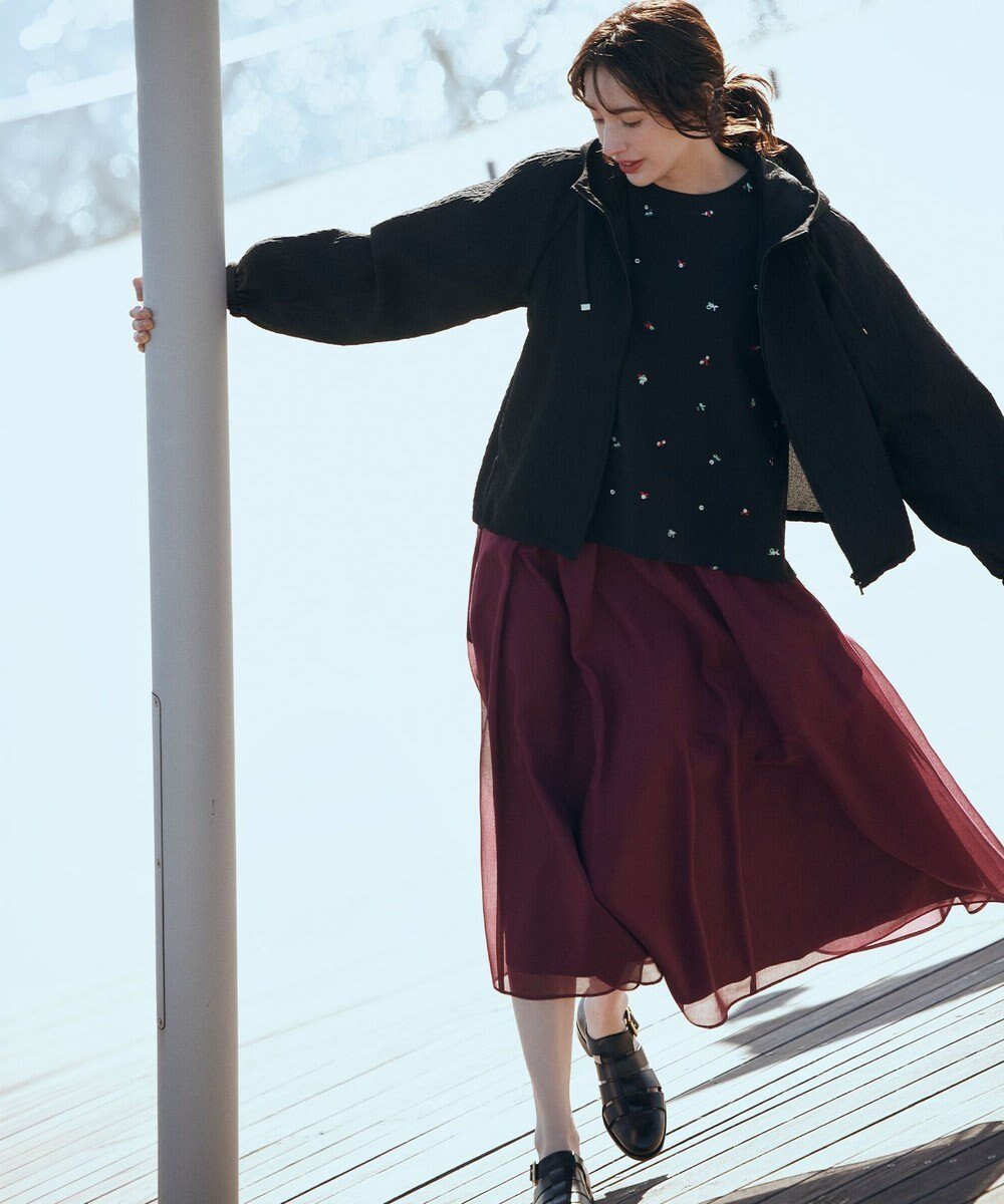 【組曲/KUMIKYOKU】のカラーボイル スカート 人気、トレンドファッション・服の通販 founy(ファニー) 　ファッション　Fashion　レディースファッション　Fashion for Women　スカート　Skirts　春　Spring　ギャザー　Gathered, Ruffled　シアー　Sheer, See-Through　シューズ　Shoes, Footwear　ジャケット　Jacket, Outerwear　スリット　Slit, Slit Detail　定番　Standard, Basic Item　フラット　Flat, Flat Shoes　ブルゾン　Blouson, Bomber Jacket　ポケット　Pocket, Pocket Detail　S/S・春夏　SS, Spring/Summer, Warm Season　夏　Summer　エレガント 上品　Elegant　 other-1|ID: prp329100004932216 ipo3291000000037019347