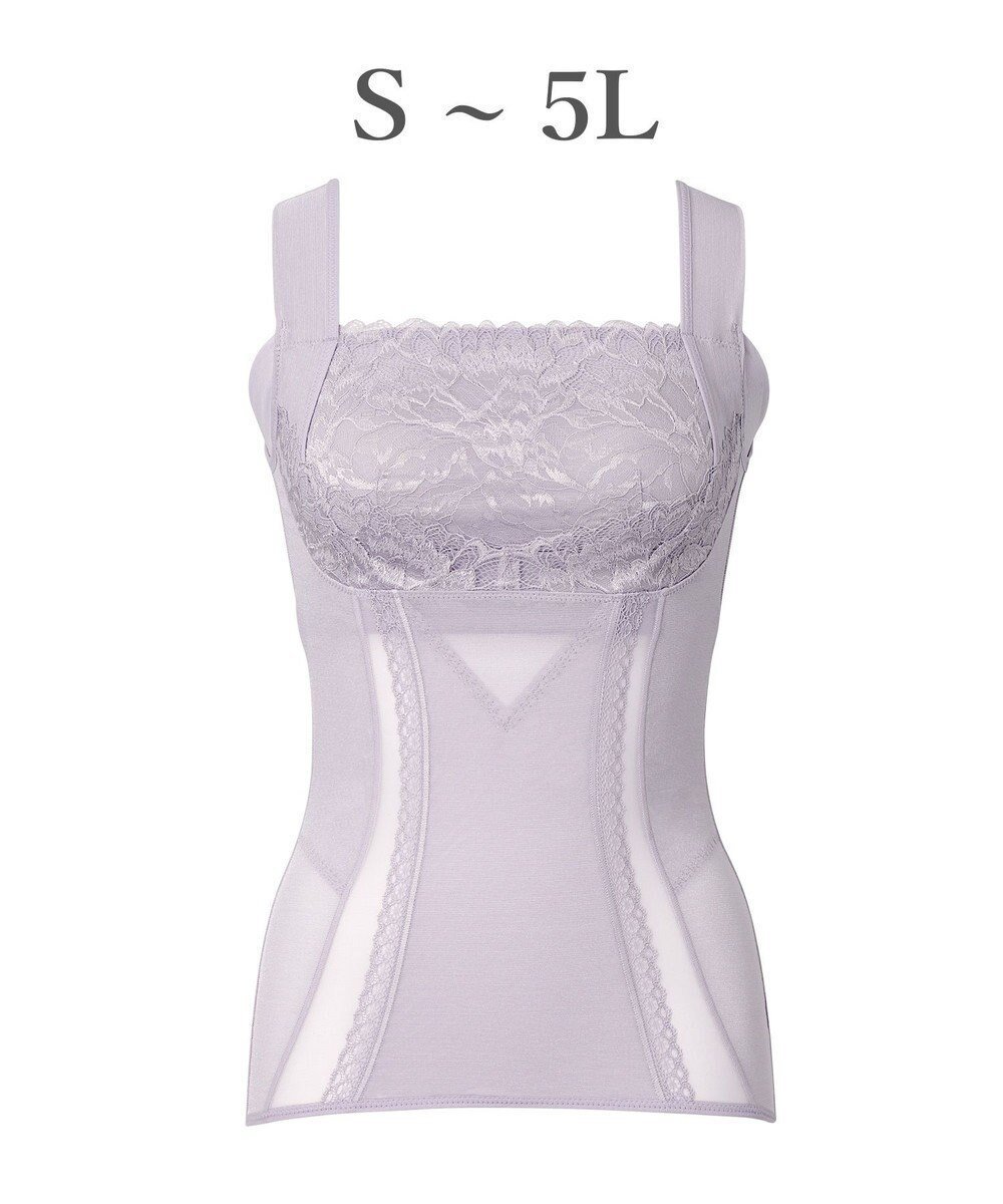 【ブラデリス ニューヨーク/BRADELIS New York】の【BRADELIS NewYork peace】楽なのに細みえバストアップシェイパー24 ブラデリスで1番の補正力 ノンワイヤーブラキャミ ボディスーツ ニッパー ブラトップ DB524102 インテリア・キッズ・メンズ・レディースファッション・服の通販 founy(ファニー) 　ファッション　Fashion　レディースファッション　Fashion for Women　トップス・カットソー　Cut & Sew Tops　キャミソール&ノースリーブ　Camisoles & Sleeveless Tops　下着・ランジェリー　Lingerie & Intimates　アンダーウェア・ベースインナー・肌着　Underwear / Base Layer / Undergarments　アンダー　Underwear Essentials　サテン　Satin, Glossy Fabric　シェイプ　Shape, Slim Fit　スタイリッシュ　Stylish, Fashionable　スーツ　Suit, Formalwear　タンク　Tank Top, Sleeveless Top　パターン　Pattern, Design Print　パール　Pearl, Pearl Accent　ピーチ　Peach, Soft Touch　フィット　Fit, Slim Fit　ラベンダー　Lavender　レース　Lace, Lace Fabric　エレガント 上品　Elegant　ラベンダーグレー|ID: prp329100004932218 ipo3291000000037019381