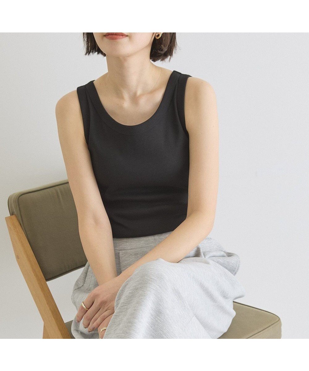 【アメリカンホリック/AMERICAN HOLIC】のテレコタンクトップ インテリア・キッズ・メンズ・レディースファッション・服の通販 founy(ファニー) 　ファッション　Fashion　レディースファッション　Fashion for Women　トップス・カットソー　Cut & Sew Tops　インナー　Innerwear　春　Spring　抗菌　Antibacterial, Bacteria-Resistant　タンク　Tank Top, Sleeveless Top　テレコ　Ribbed, Rib Stitch　ベーシック　Basic, Essential　ポケット　Pocket, Pocket Detail　S/S・春夏　SS, Spring/Summer, Warm Season　夏　Summer　Black|ID: prp329100004932223 ipo3291000000037019424