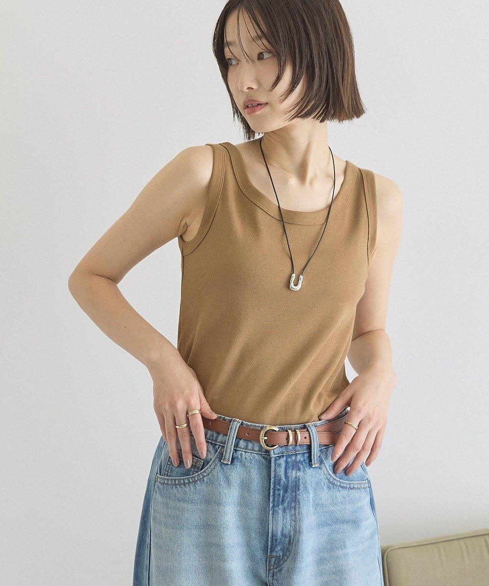 【アメリカンホリック/AMERICAN HOLIC】のテレコタンクトップ インテリア・キッズ・メンズ・レディースファッション・服の通販 founy(ファニー) 　ファッション　Fashion　レディースファッション　Fashion for Women　トップス・カットソー　Cut & Sew Tops　インナー　Innerwear　春　Spring　抗菌　Antibacterial, Bacteria-Resistant　タンク　Tank Top, Sleeveless Top　テレコ　Ribbed, Rib Stitch　ベーシック　Basic, Essential　ポケット　Pocket, Pocket Detail　S/S・春夏　SS, Spring/Summer, Warm Season　夏　Summer　Dark Beige|ID: prp329100004932223 ipo3291000000037019430