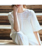 【組曲/KUMIKYOKU】のエンブロイダリーレース5分袖 ブラウス 人気、トレンドファッション・服の通販 founy(ファニー) ファッション Fashion レディースファッション Fashion for Women トップス・カットソー Cut & Sew Tops シャツ・ブラウス・オフィスカジュアル Elegant Blouses & Button-Ups アイレット Eyelet Lace 春 Spring スリーブ Sleeve, Long Sleeve / Short Sleeve ノースリーブ Sleeveless, No-Sleeve ボーダー Border, Stripe レース Lace, Lace Fabric S/S・春夏 SS, Spring/Summer, Warm Season 夏 Summer thumbnail ホワイト系|ID: prp329100004932226 ipo3291000000037019445