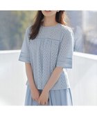 【組曲/KUMIKYOKU】のエンブロイダリーレース5分袖 ブラウス 人気、トレンドファッション・服の通販 founy(ファニー) ファッション Fashion レディースファッション Fashion for Women トップス・カットソー Cut & Sew Tops シャツ・ブラウス・オフィスカジュアル Elegant Blouses & Button-Ups アイレット Eyelet Lace 春 Spring スリーブ Sleeve, Long Sleeve / Short Sleeve ノースリーブ Sleeveless, No-Sleeve ボーダー Border, Stripe レース Lace, Lace Fabric S/S・春夏 SS, Spring/Summer, Warm Season 夏 Summer thumbnail クラウディブルー系|ID: prp329100004932226 ipo3291000000037019451