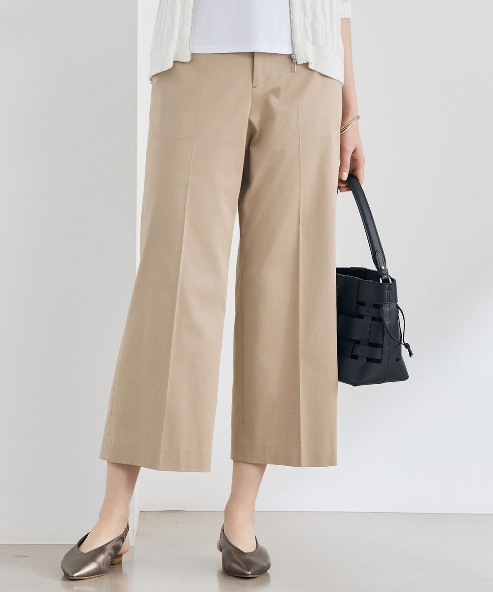 【自由区/JIYU-KU】の【カタログ掲載・定番人気・新色追加】コットンサテンクロップド丈ワイドストレート パンツ インテリア・キッズ・メンズ・レディースファッション・服の通販 founy(ファニー) 　ファッション　Fashion　レディースファッション　Fashion for Women　パンツ　Pants & Trousers　クロップド　Cropped, Short Length　サテン　Satin, Glossy Fabric　ジャケット　Jacket, Outerwear　ストレッチ　Stretch, Stretchy Fabric　ストレート　Straight, Straight Cut　ワイド　Wide, Wide Fit　人気　Popular, Best Seller　ビジネス 仕事 通勤　Business / Work / Commuting　夏　Summer　定番　Standard, Basic Item　春　Spring　S/S・春夏　SS, Spring/Summer, Warm Season　ベージュ|ID: prp329100004932229 ipo3291000000037019494