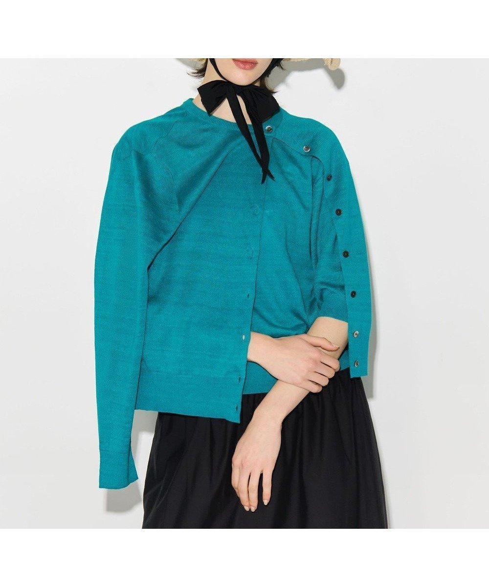 【23区/NIJYUSANKU】の【一部予約/見上愛さん着用】ピュアリネンハイゲージ カーディガン インテリア・キッズ・メンズ・レディースファッション・服の通販 founy(ファニー) 　ファッション　Fashion　レディースファッション　Fashion for Women　トップス・カットソー　Cut & Sew Tops　カーディガン・羽織り　Layered Style Cardigans　春　Spring　カーディガン　Cardigan, Knitwear　クラシカル　Classical, Vintage-Inspired　シンプル　Simple, Minimal　スリーブ　Sleeve, Long Sleeve / Short Sleeve　なめらか　Smooth, Silky Texture　ハーフ　Half, Half-Length　フロント　Front, Front Design　リネン　Linen, Linen Fabric　S/S・春夏　SS, Spring/Summer, Warm Season　夏　Summer　エレガント 上品　Elegant　2026年　2026　グリーン系|ID: prp329100004932234 ipo3291000000037019537