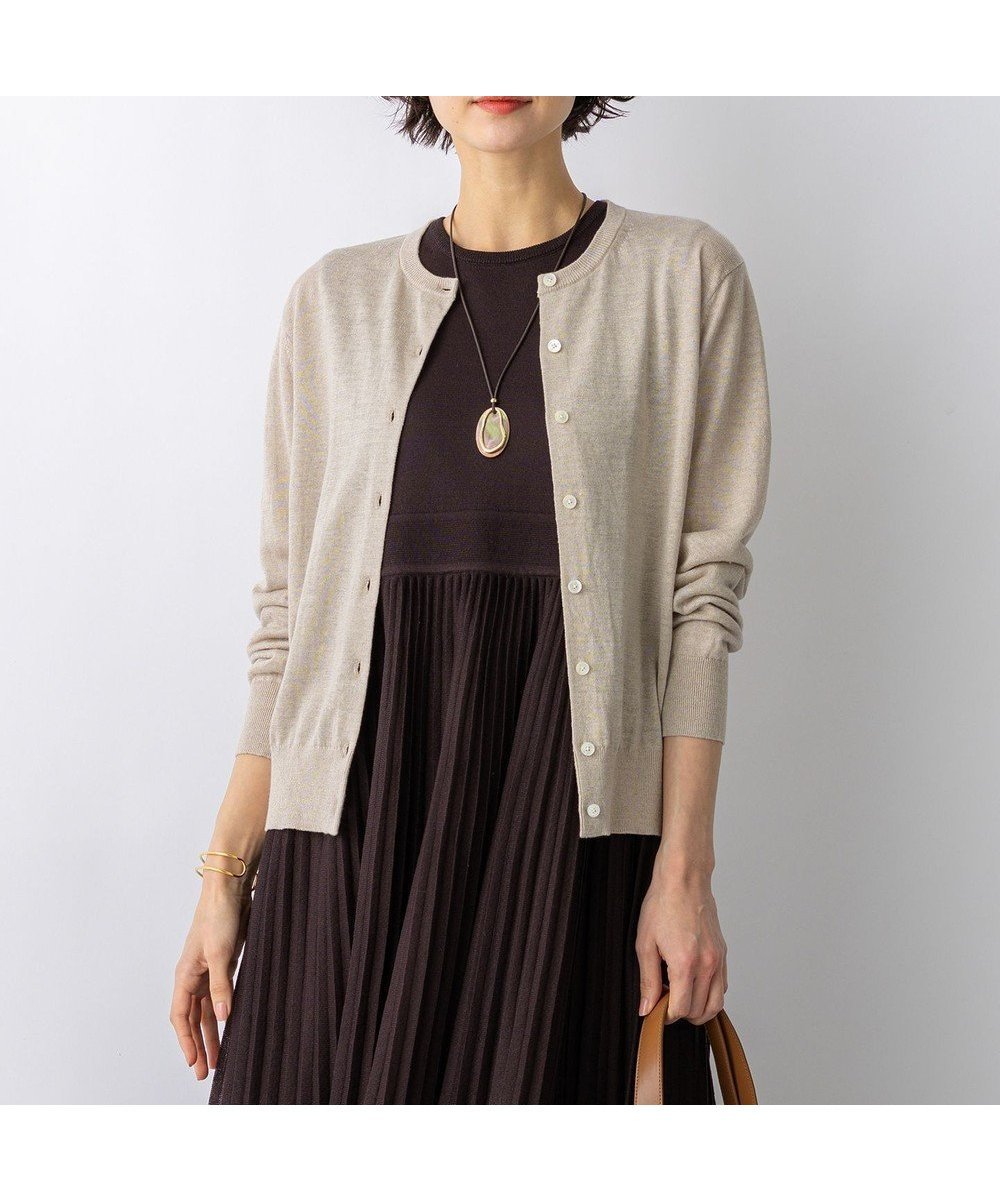 【23区/NIJYUSANKU】の【一部予約/見上愛さん着用】ピュアリネンハイゲージ カーディガン インテリア・キッズ・メンズ・レディースファッション・服の通販 founy(ファニー) 　ファッション　Fashion　レディースファッション　Fashion for Women　トップス・カットソー　Cut & Sew Tops　カーディガン・羽織り　Layered Style Cardigans　春　Spring　カーディガン　Cardigan, Knitwear　クラシカル　Classical, Vintage-Inspired　シンプル　Simple, Minimal　スリーブ　Sleeve, Long Sleeve / Short Sleeve　なめらか　Smooth, Silky Texture　ハーフ　Half, Half-Length　フロント　Front, Front Design　リネン　Linen, Linen Fabric　S/S・春夏　SS, Spring/Summer, Warm Season　夏　Summer　エレガント 上品　Elegant　2026年　2026　ベージュ系|ID: prp329100004932234 ipo3291000000037019539