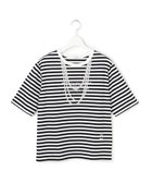 【アイシービー/iCB】の【30th ANNIVERSARY】 PARIS ボーダーTシャツ 人気、トレンドファッション・服の通販 founy(ファニー) ファッション Fashion レディースファッション Fashion for Women トップス・カットソー Cut & Sew Tops シャツ・ブラウス・オフィスカジュアル Elegant Blouses & Button-Ups ロングTシャツ・Tシャツ Longline T-Shirts & Tees カットソー・ベーシックTシャツ Cut-and-Sewn Tops / Stretch Tees & Basics 春 Spring カットソー Cut and Sewn Top ネックレス Necklace, Pendant Necklace パール Pearl, Pearl Accent フロント Front, Front Design プリント Print, Printed Pattern ボーダー Border, Stripe S/S・春夏 SS, Spring/Summer, Warm Season 夏 Summer エレガント 上品 Elegant 2025年 2025 2025-2026秋冬・A/W Autumn/Winter 2025–26 AW25–26 2026年 2026 thumbnail ブラック×オフホワイト|ID: prp329100004932240 ipo3291000000037019591