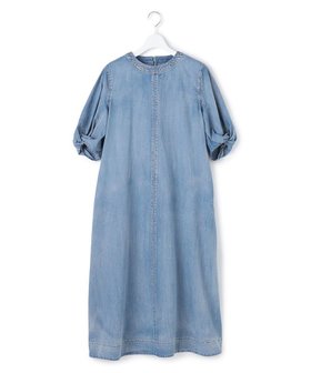 【ジェイプレスヨークストリート/J.PRESS YORK STREET】の【WOMEN】ライトダンガリー ツイストスリーブワンピ-ス 人気、トレンドファッション・服の通販 founy(ファニー) ファッション Fashion レディースファッション Fashion for Women ワンピース Dresses エレガント 上品 Elegant 春 Spring ギャザー Gathered, Ruffled 切替 Switching, Contrast Panel シンプル Simple, Minimal スリーブ Sleeve, Long Sleeve / Short Sleeve ツイスト Tweed, Tweed Fabric デニム Denim, Jeans Material ドローストリング Drawstring, Pull Cord リボン Ribbon, Bow リラックス Relax, Relaxed Fit S/S・春夏 SS, Spring/Summer, Warm Season 夏 Summer |ID:prp329100004932269