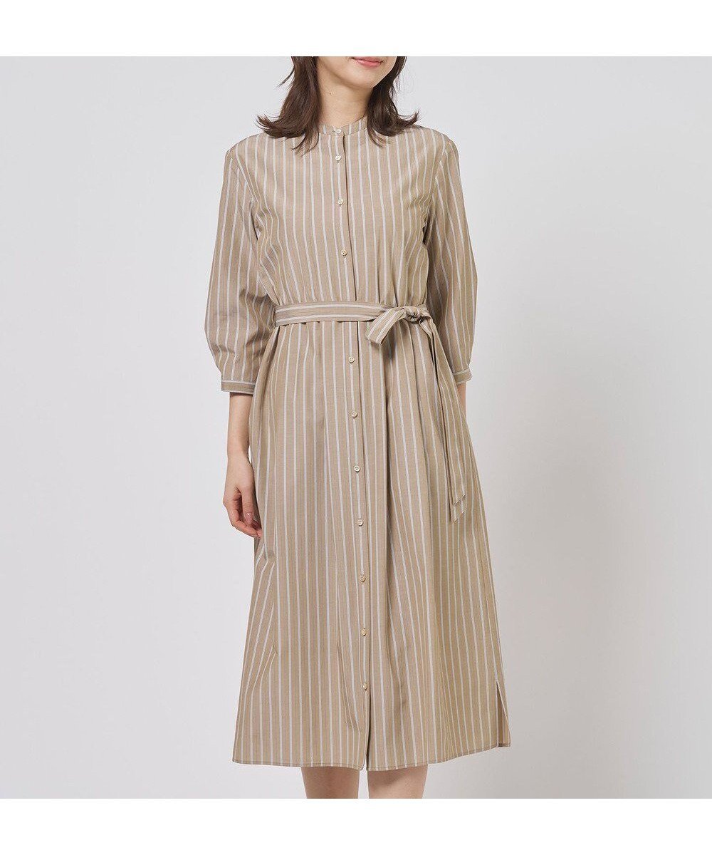 【ジェイ プレス/J.PRESS】のTC ハイカウントストライプ シャツ ワンピース インテリア・キッズ・メンズ・レディースファッション・服の通販 founy(ファニー) 　ファッション　Fashion　レディースファッション　Fashion for Women　ワンピース　Dresses　シャツワンピース / 1枚で着映えコーデ　Shirt Dresses　春　Spring　ストライプ　Stripe, Striped Pattern　ストレート　Straight, Straight Cut　フロント　Front, Front Design　ペチコート　Petticoat, Underskirt　ロング　Long, Long-Length　S/S・春夏　SS, Spring/Summer, Warm Season　夏　Summer　エレガント 上品　Elegant　モカストライプ系|ID: prp329100004932305 ipo3291000000037020120