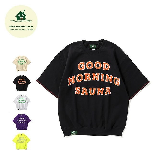 【グッドモーニングサウナ/GOOD MORNING SAUNA】のGOOD MORNING SAUNA グッドモーニングサウナ GMSカレッジロゴショートスリーブスウェットクルー インテリア・キッズ・メンズ・レディースファッション・服の通販 founy(ファニー) https://founy.com/ ファッション Fashion レディースファッション WOMEN トップス・カットソー Tops/Tshirt パーカ Sweats スウェット Sweat パープル Purple |ID: prp329100003821447 ipo3291000000029016802