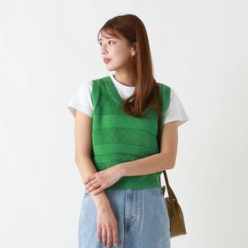 【ル グラジック/LE GLAZIK】 LE GLAZIK ルグラジック クルーネックベスト人気、トレンドファッション・服の通販 founy(ファニー) ファッション Fashion レディースファッション WOMEN アウター Coat Outerwear トップス・カットソー Tops/Tshirt ベスト/ジレ Gilets/Vests エレガント 上品 Elegant |ID:prp329100003892670